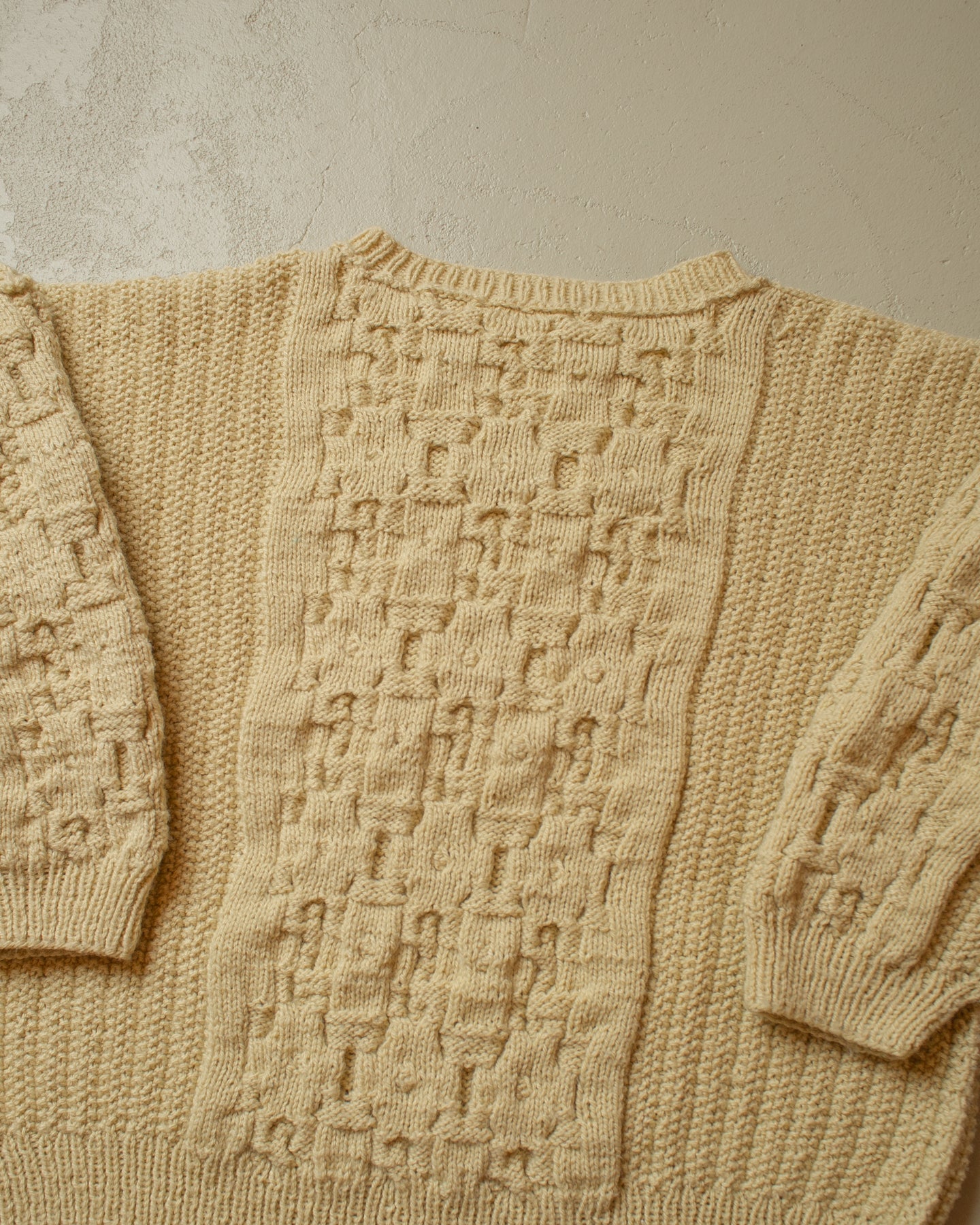 1980s/90s Handmade Knit Sweater beige - L