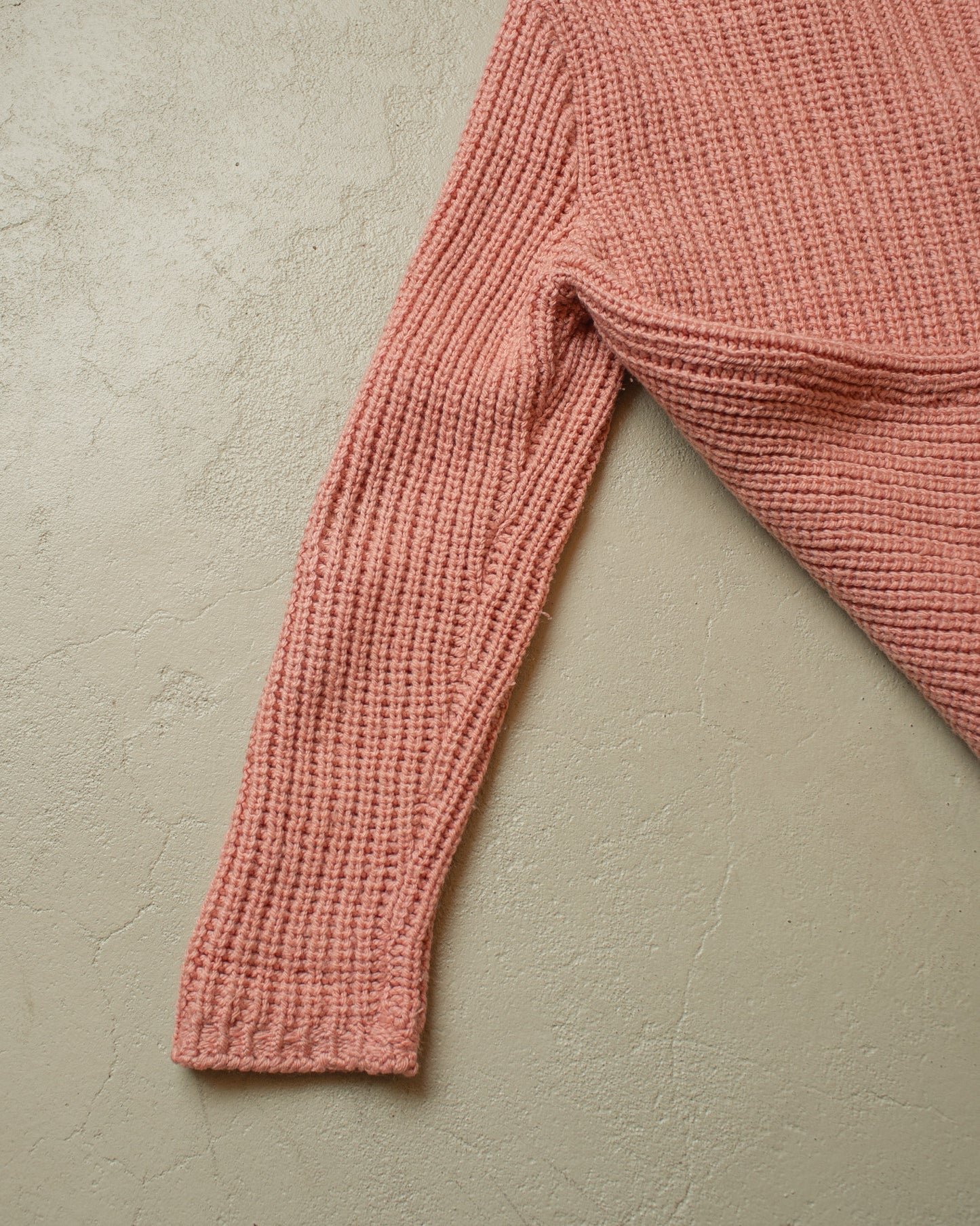 1960s/70s Womens Handmade Wool Knit Jacket pink - M/L