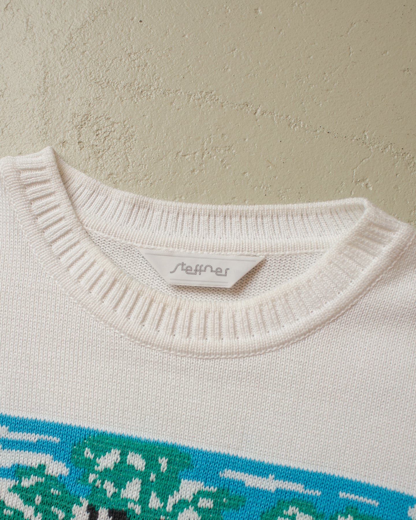 1980s Womens Steffner Tennis Knit Sweater white - M/L
