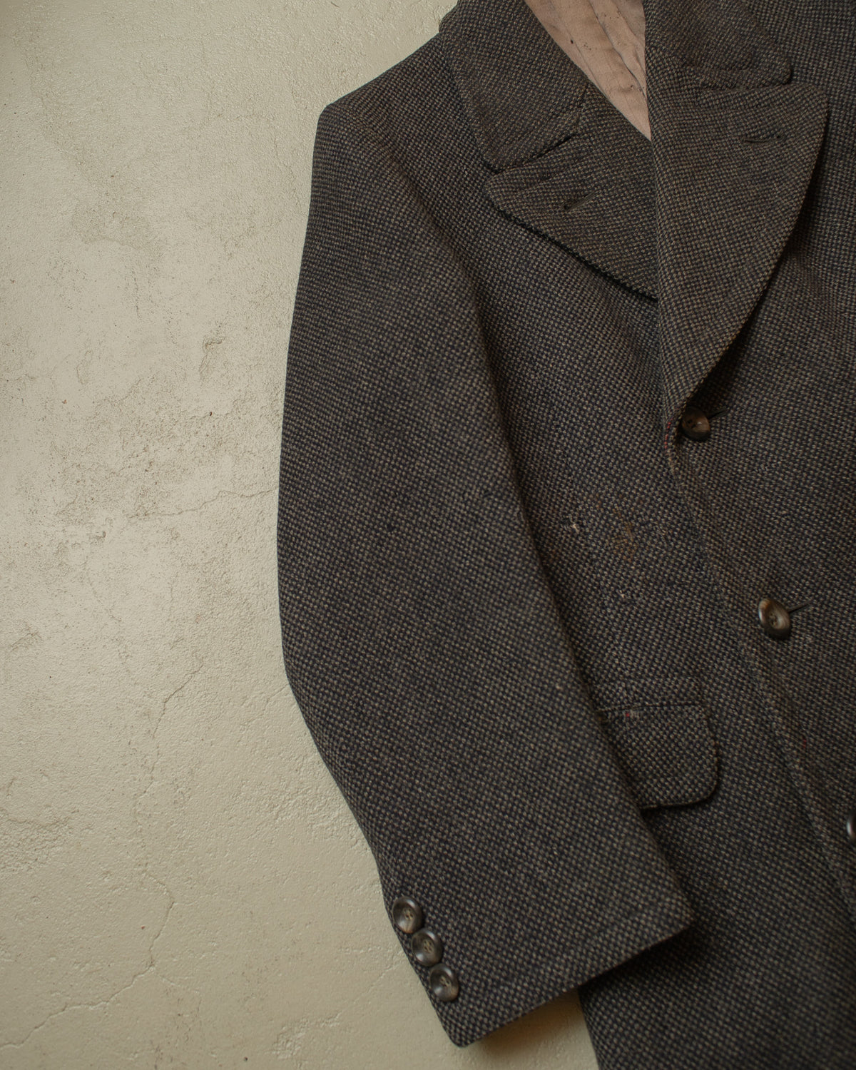 1930s German Double Breasted Wool Overcoat grey - M/L