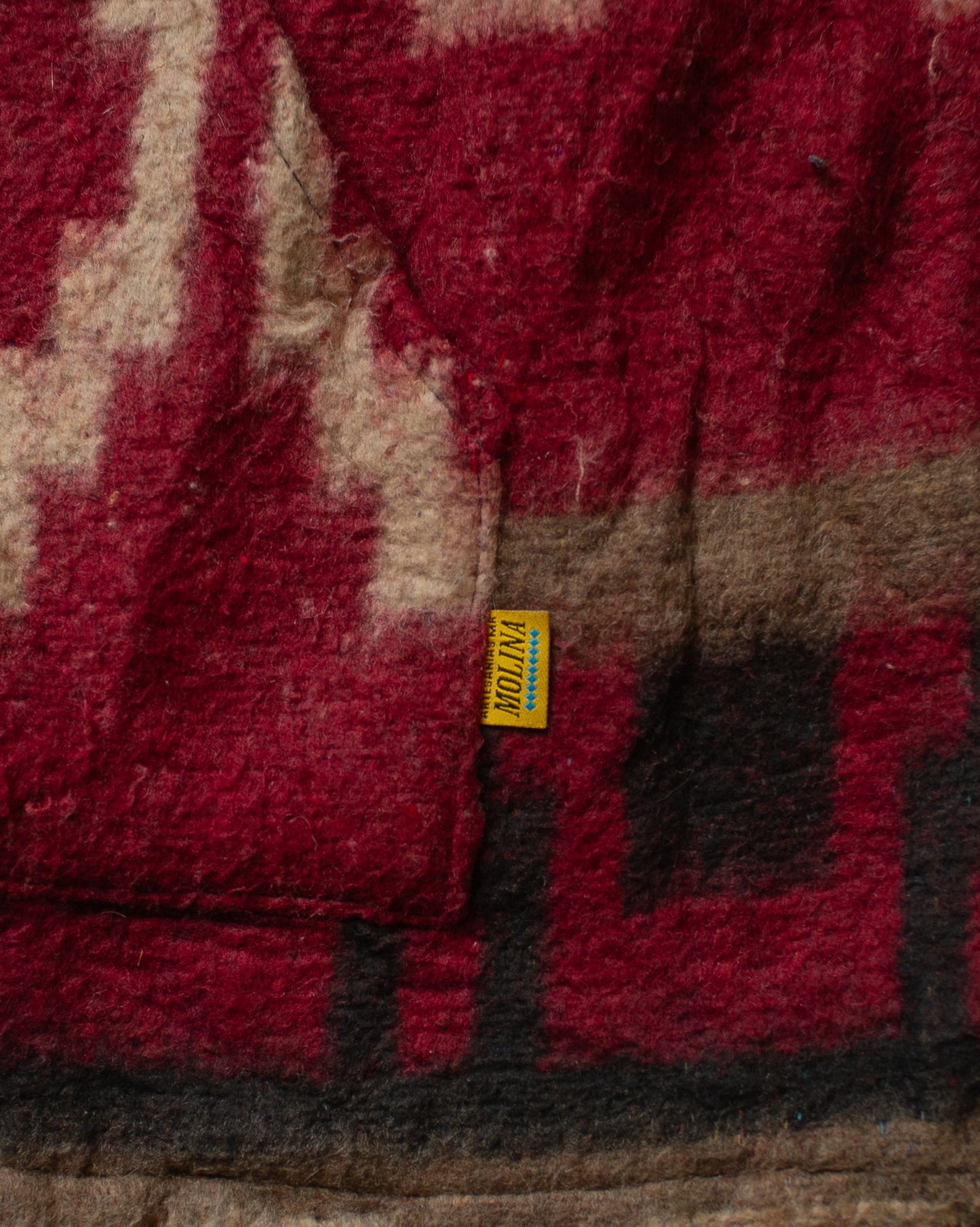 1980s Aztec Fleece Jacket burgundy - M/L