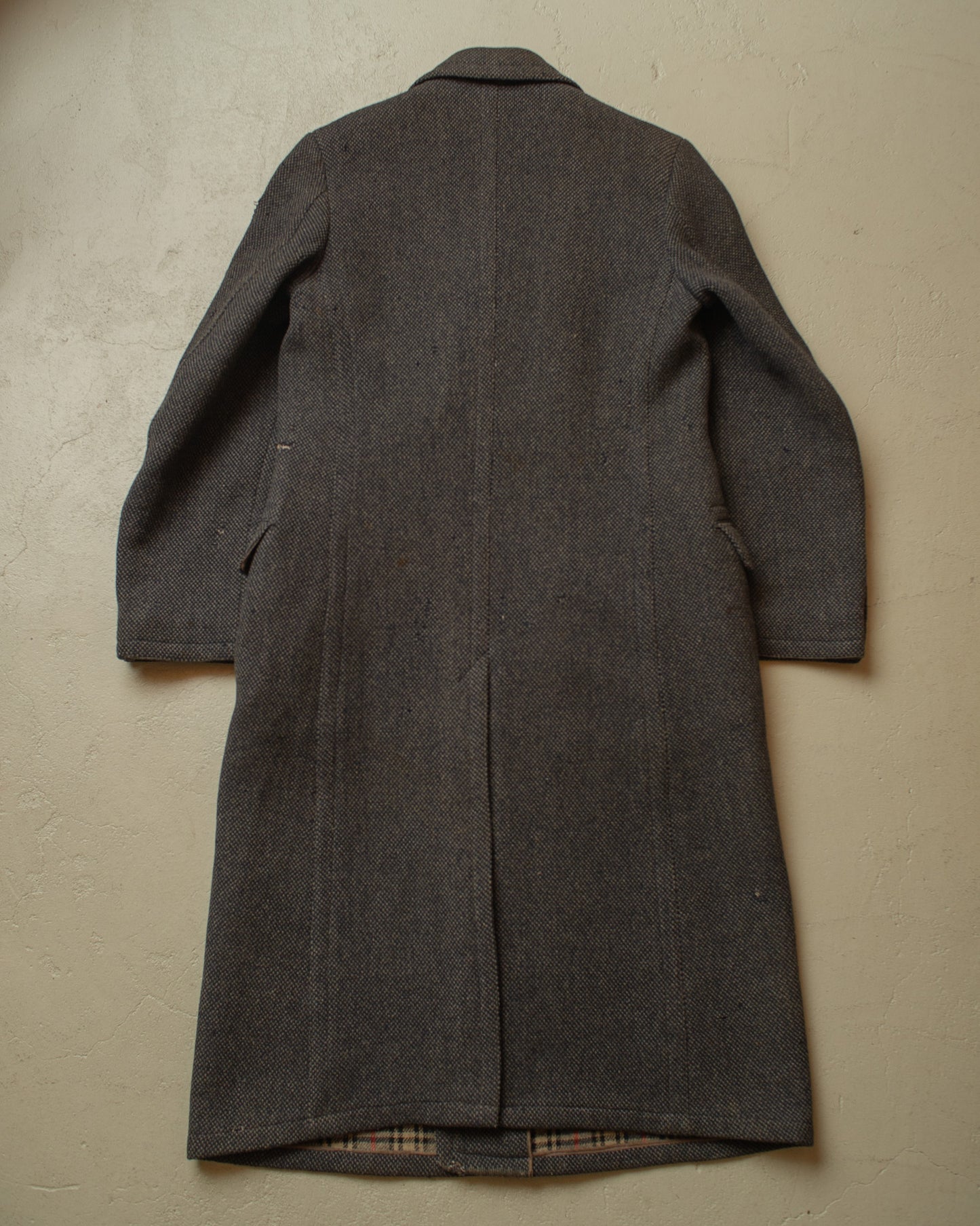 1930s German Double Breasted Wool Overcoat grey - M/L
