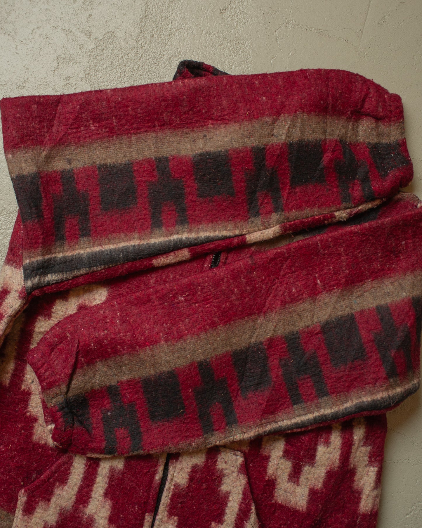 1980s Aztec Fleece Jacket burgundy - M/L