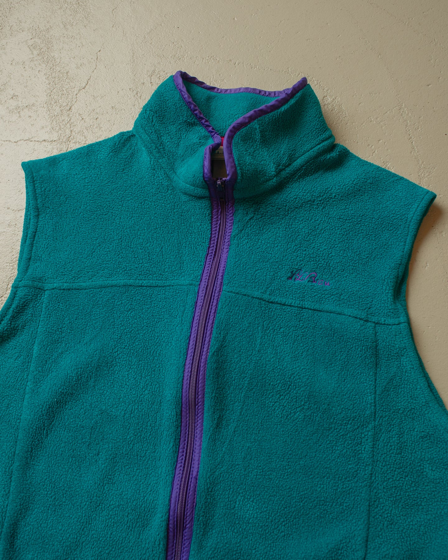 1990s L.L. Bean Fleece Vest Turquoise - L/XL