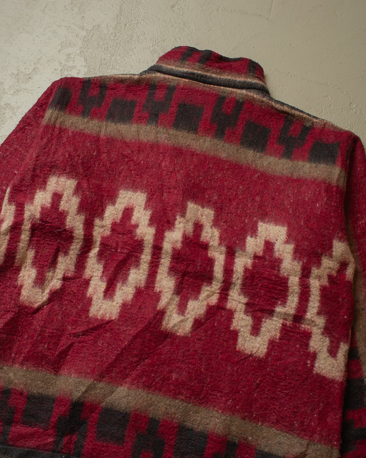 1980s Aztec Fleece Jacket burgundy - M/L