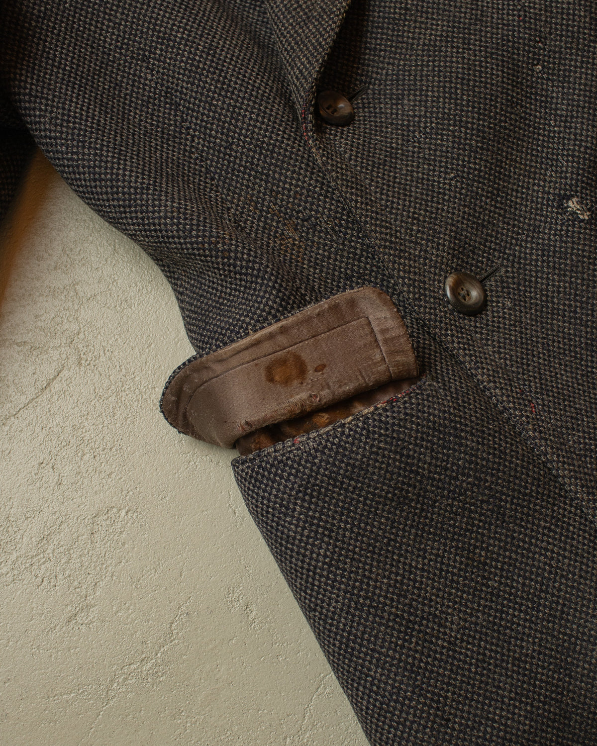 1930s German Double Breasted Wool Overcoat grey - M/L