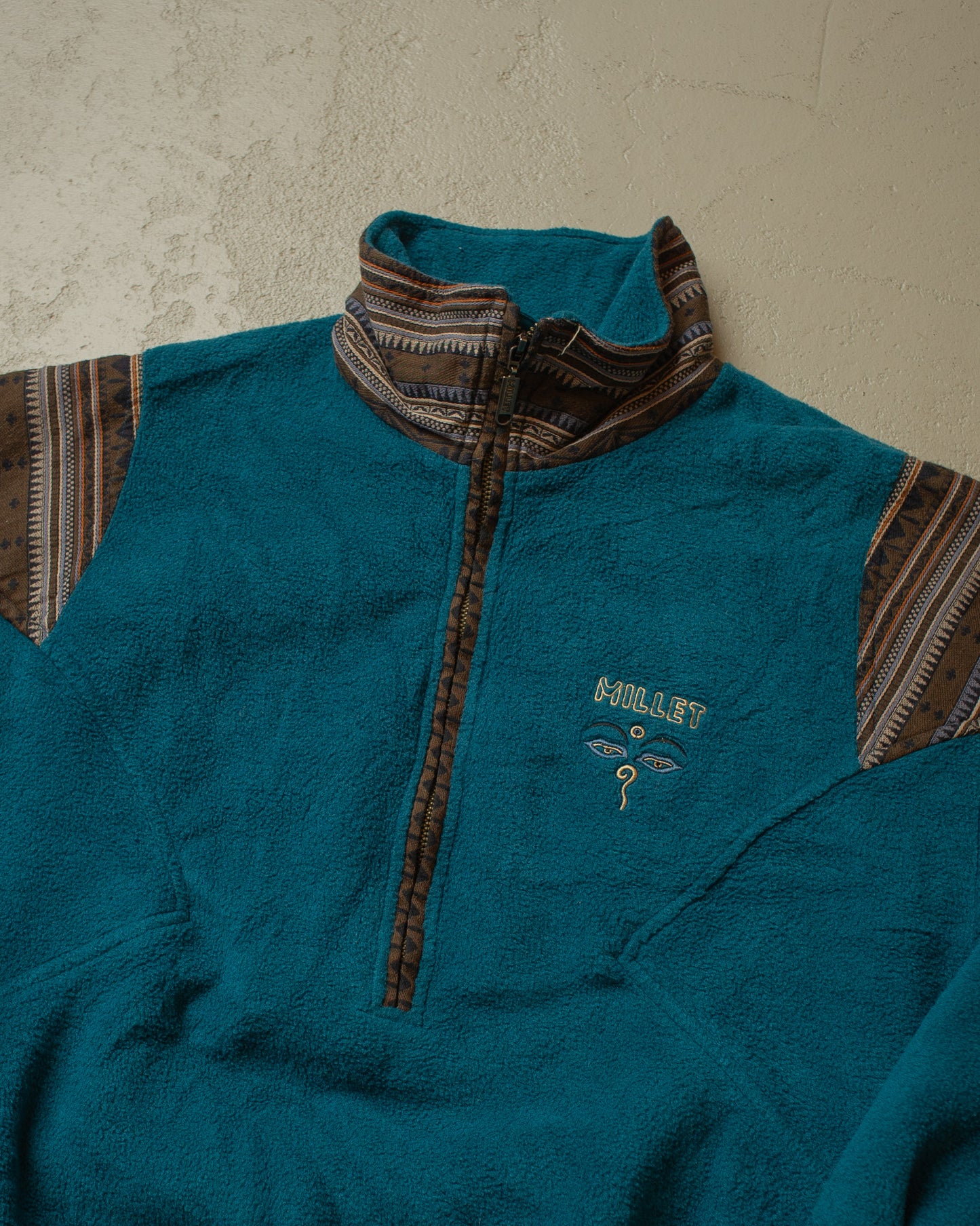 1980s Millet Quarter Zip Polar Fleece blue - L