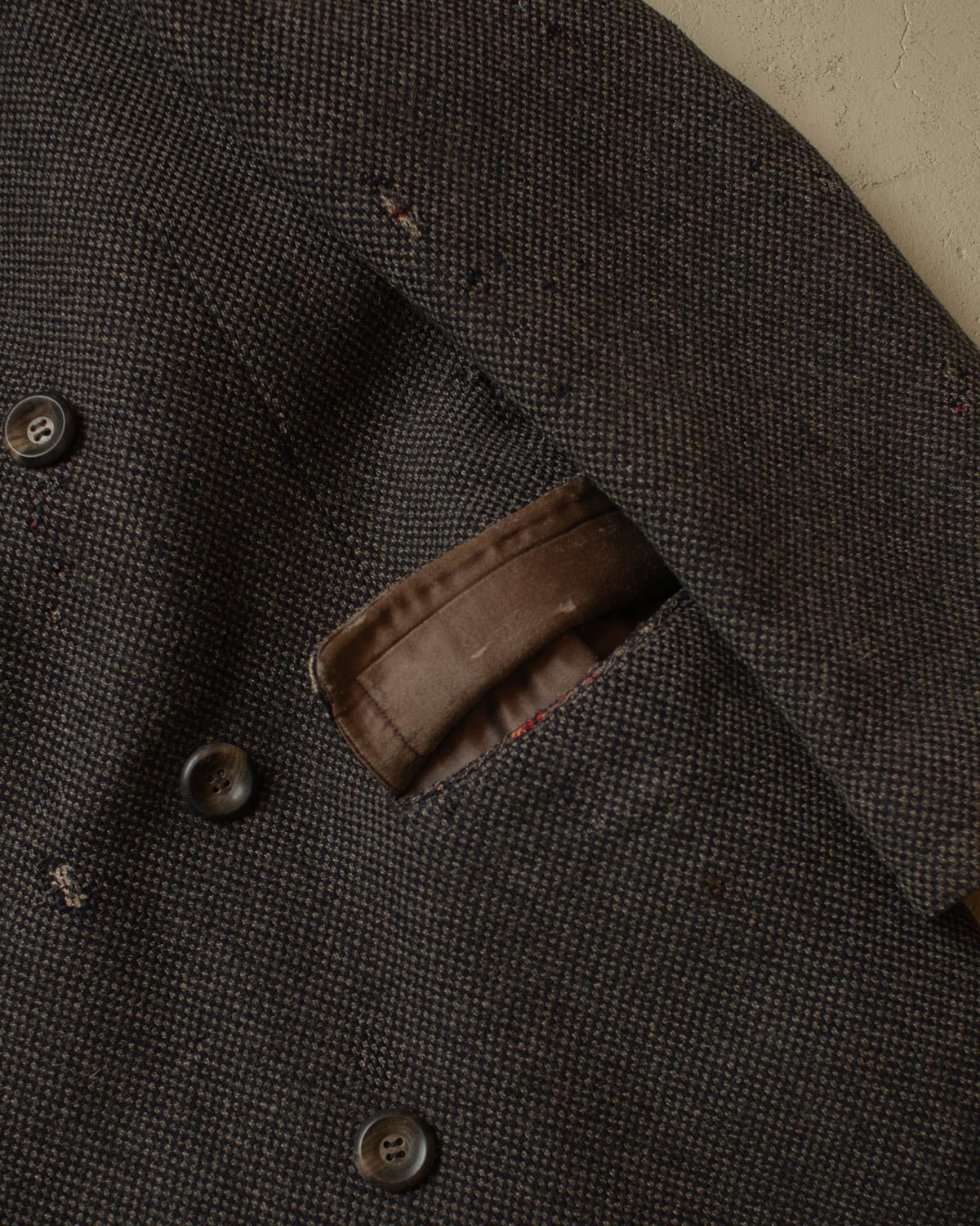1930s German Double Breasted Wool Overcoat grey - M/L
