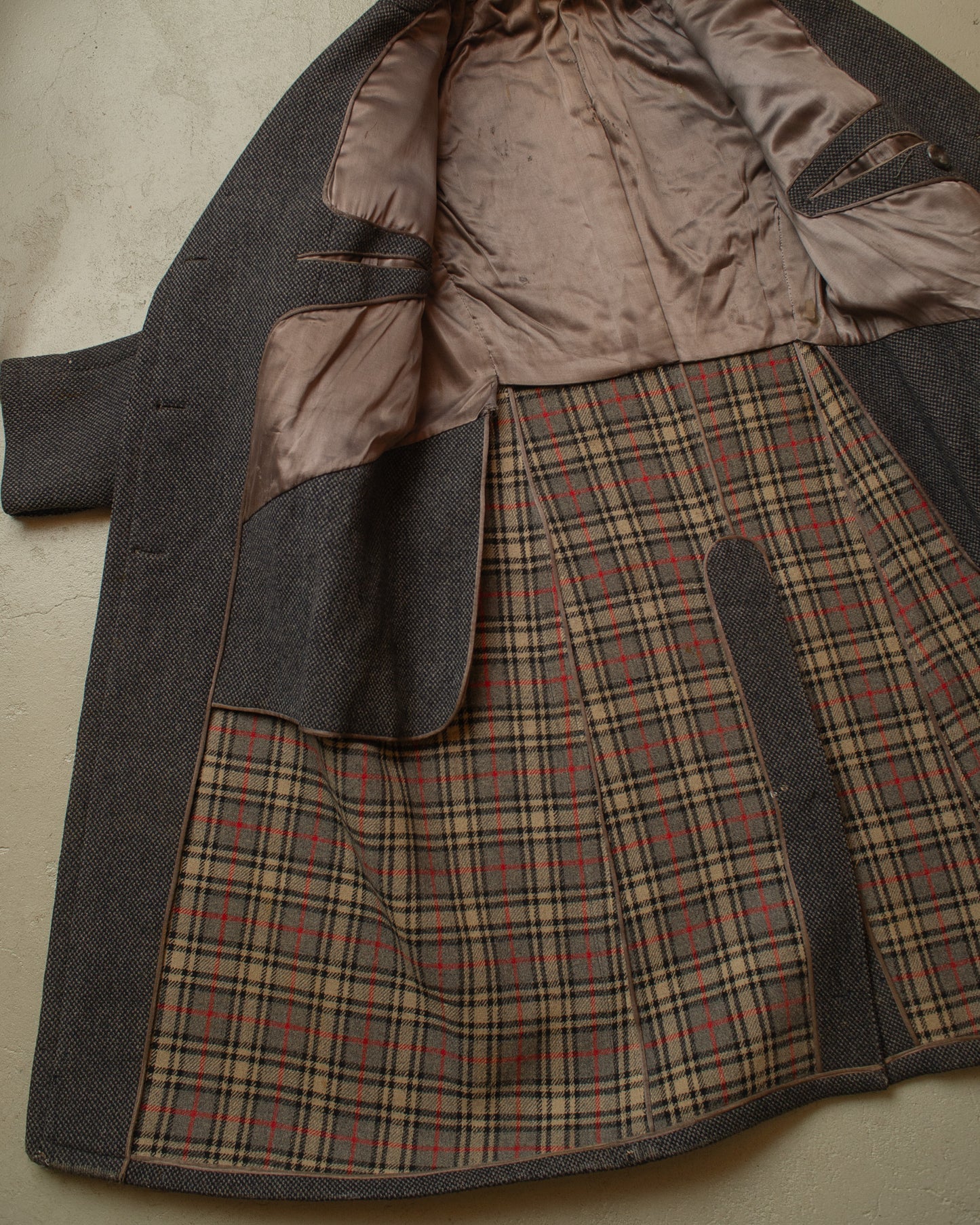 1930s German Double Breasted Wool Overcoat grey - M/L