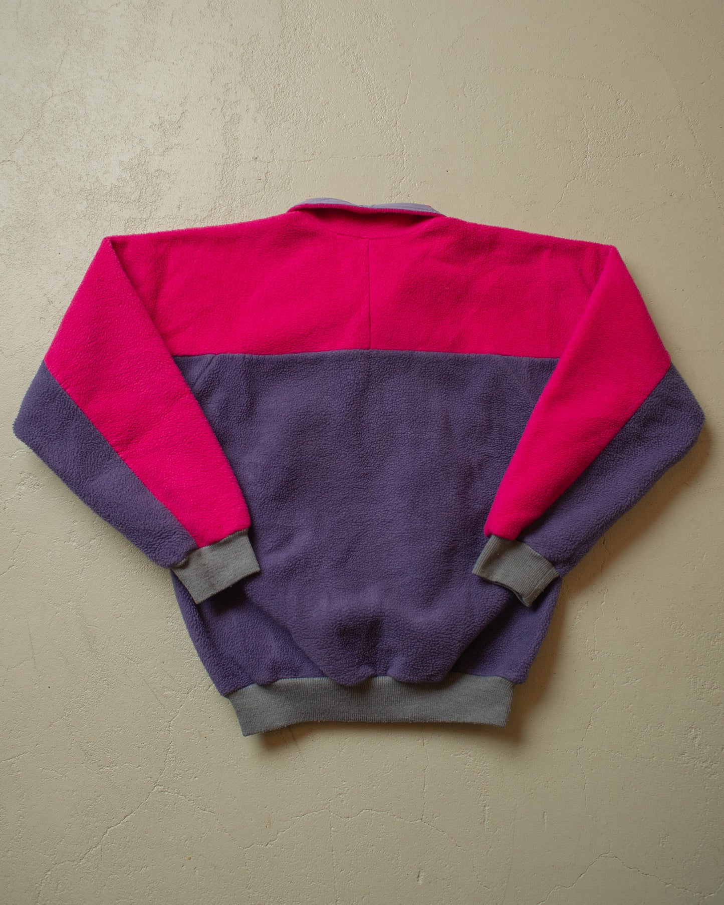 1980s Womens Berghaus Colorblock Snap Fleece pink - S