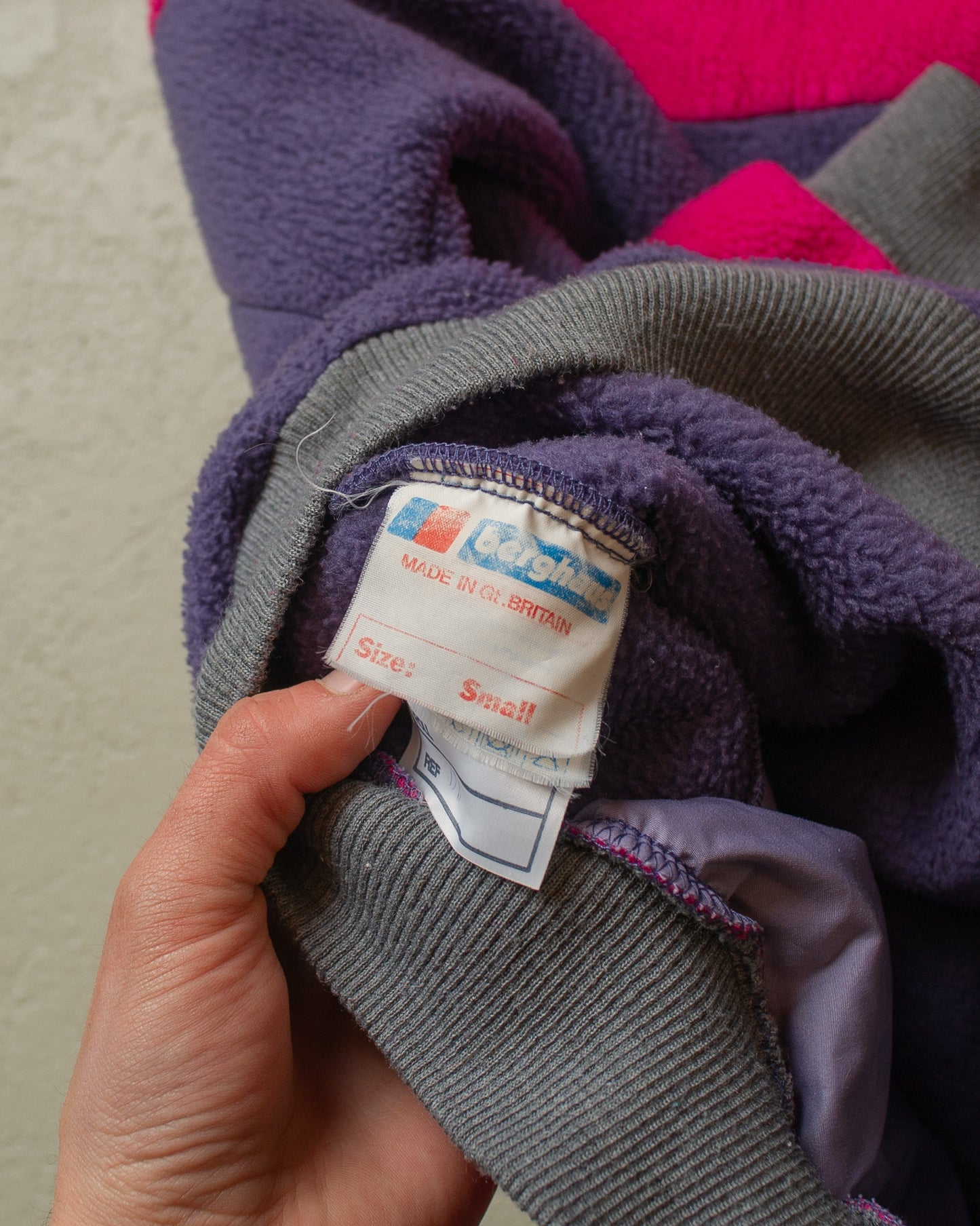 1980s Womens Berghaus Colorblock Snap Fleece pink - S