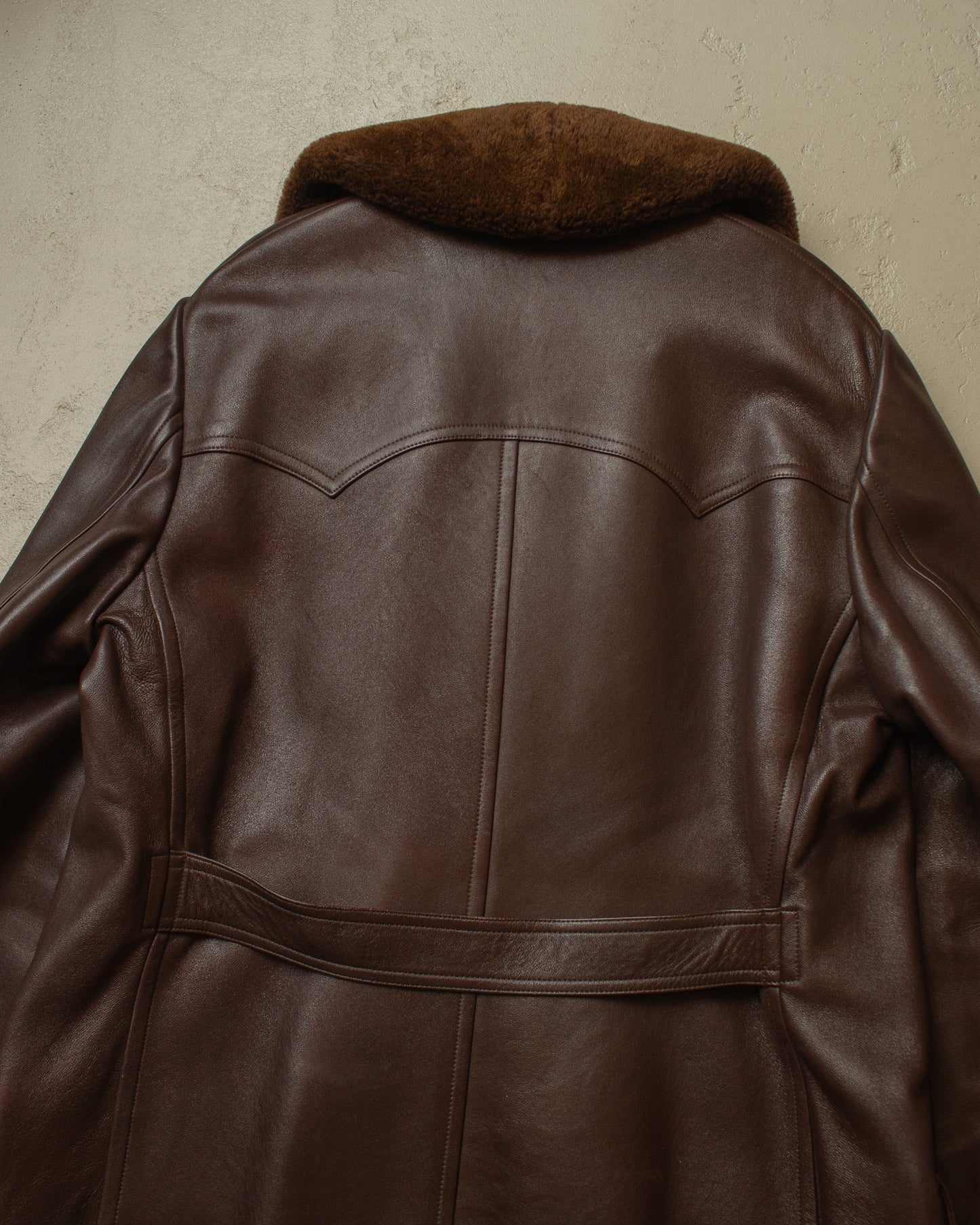 1940s/50s Romanian Leather Coat brown - L