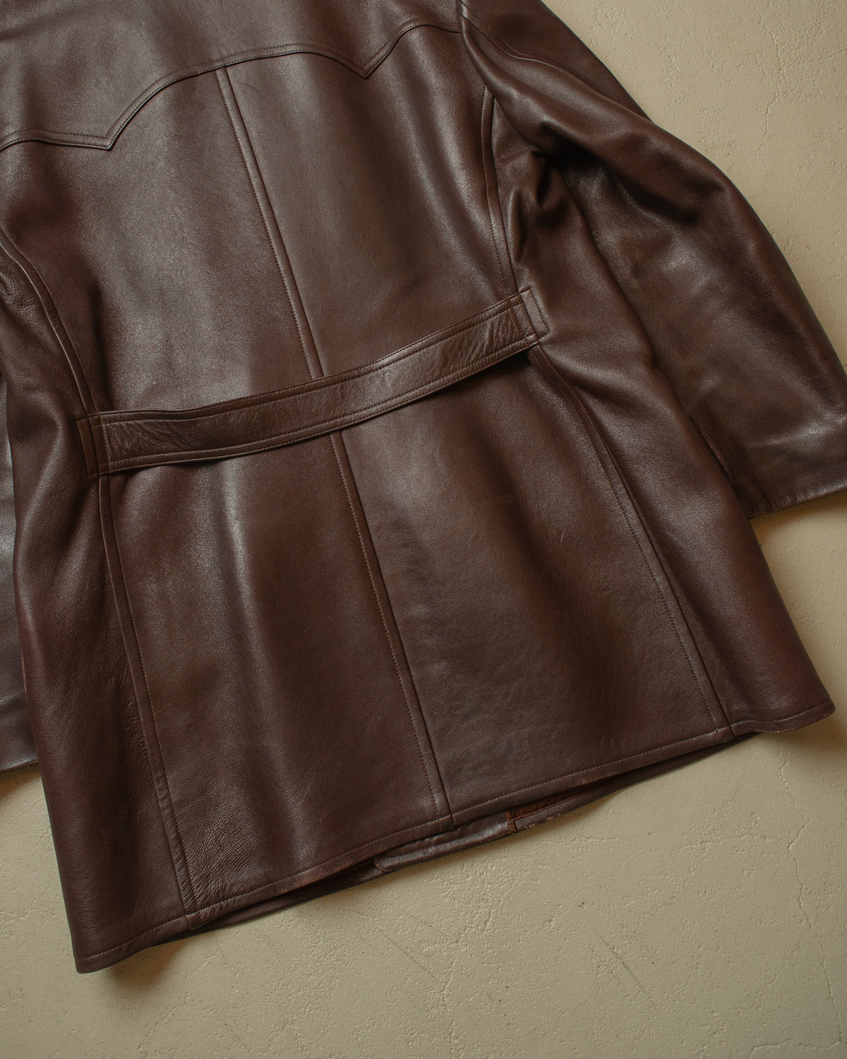 1940s/50s Romanian Leather Coat brown - L