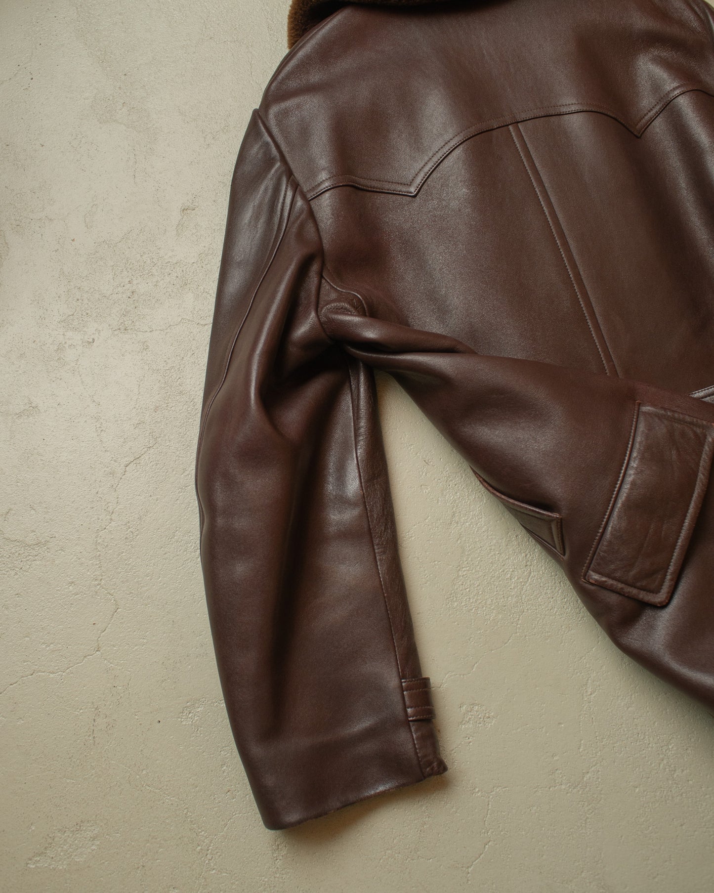 1940s/50s Romanian Leather Coat brown - L