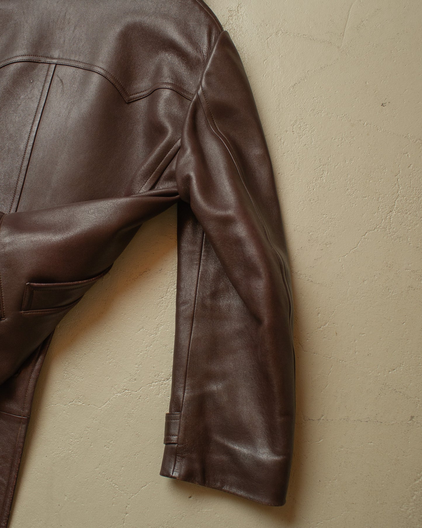 1940s/50s Romanian Leather Coat brown - L