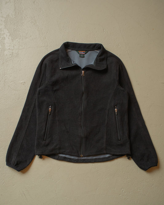 1990s Womens L.L. Bean Fleece Jacket black - S/M