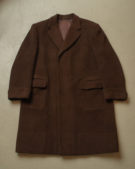 1940s/50s German Heavy Wool Overcoat brown - XXL