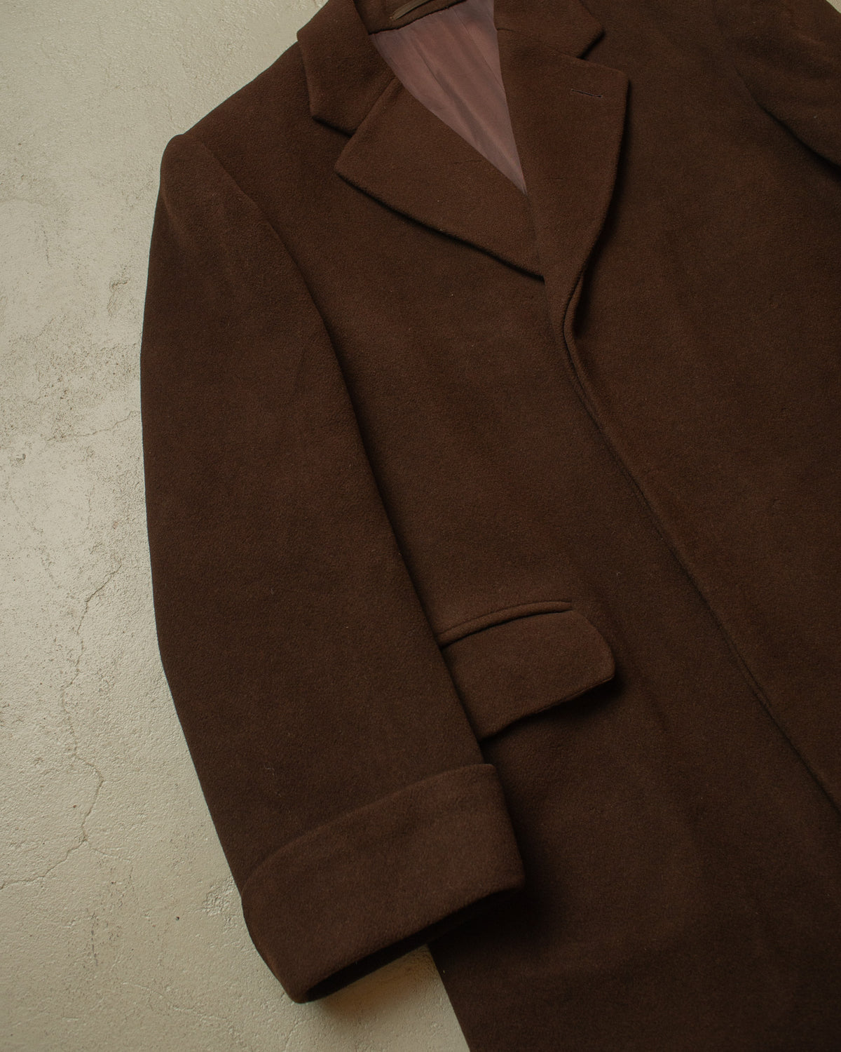 1940s/50s German Heavy Wool Overcoat brown - XXL