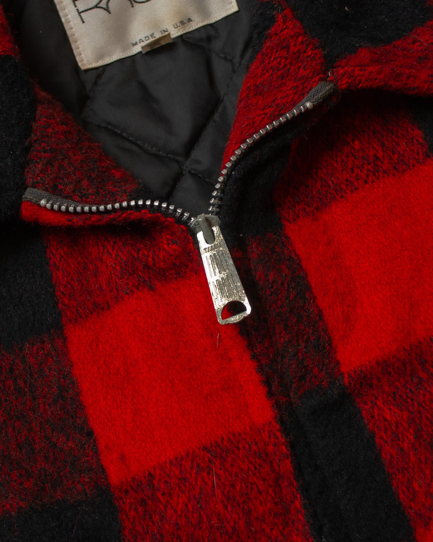 1960s/70s Fox Knapp Wool Buffalo Plaid Jacket red - XL
