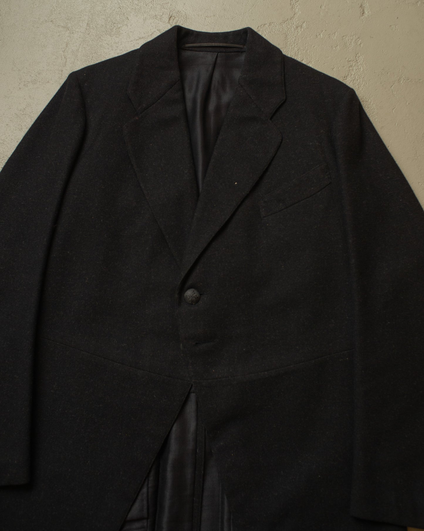 1920s German Morning Cut Away Wool Coat black - M