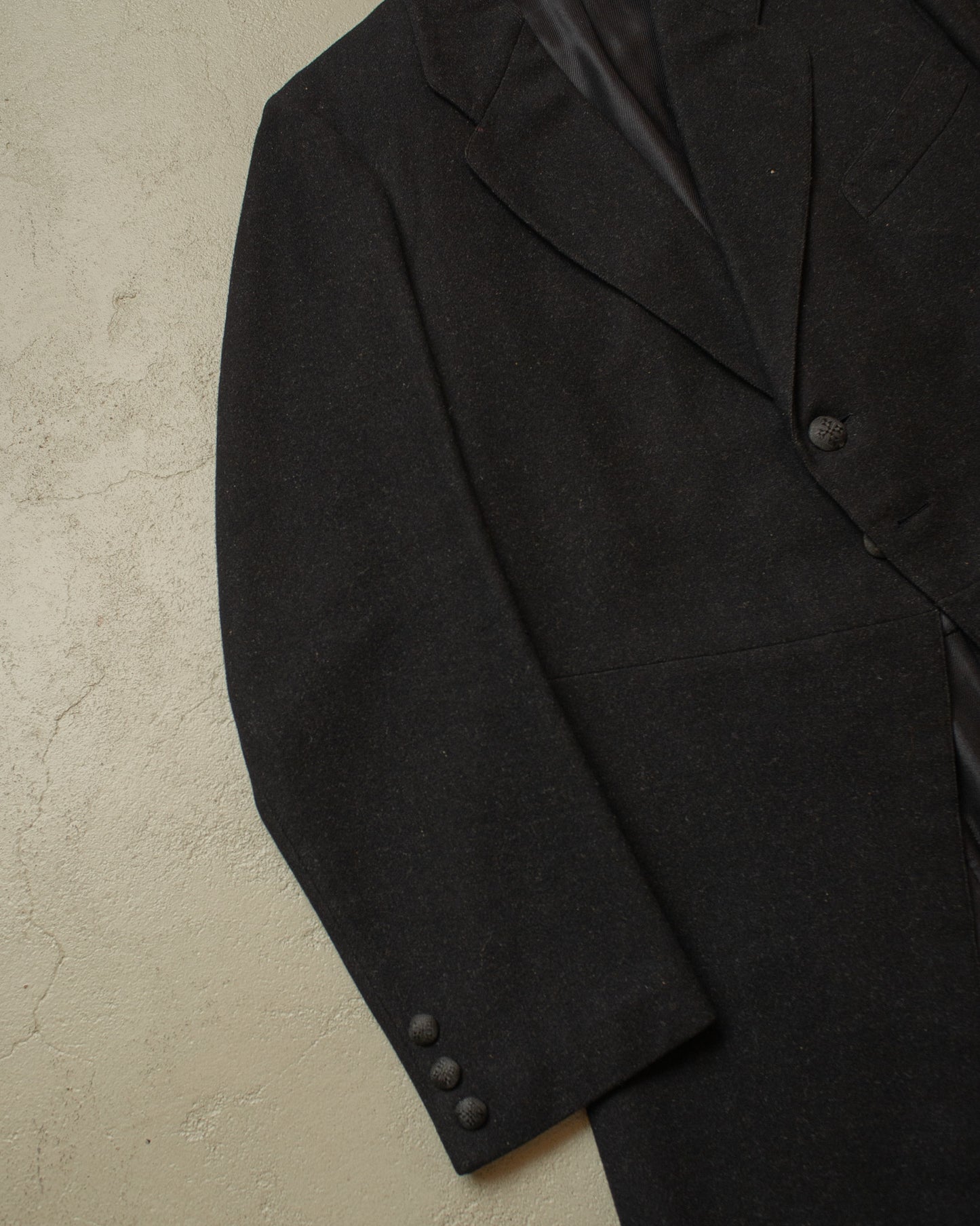 1920s German Morning Cut Away Wool Coat black - M