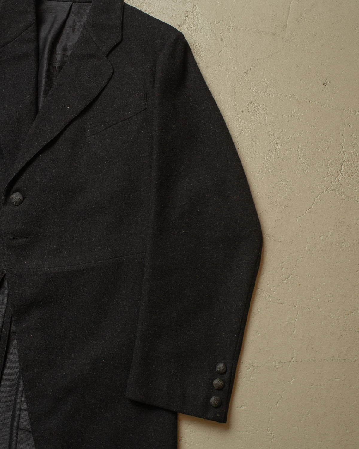 1920s German Morning Cut Away Wool Coat black - M