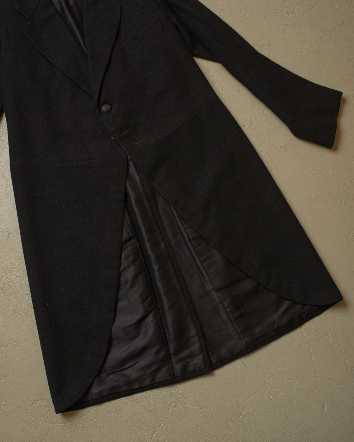 1920s German Morning Cut Away Wool Coat black - M