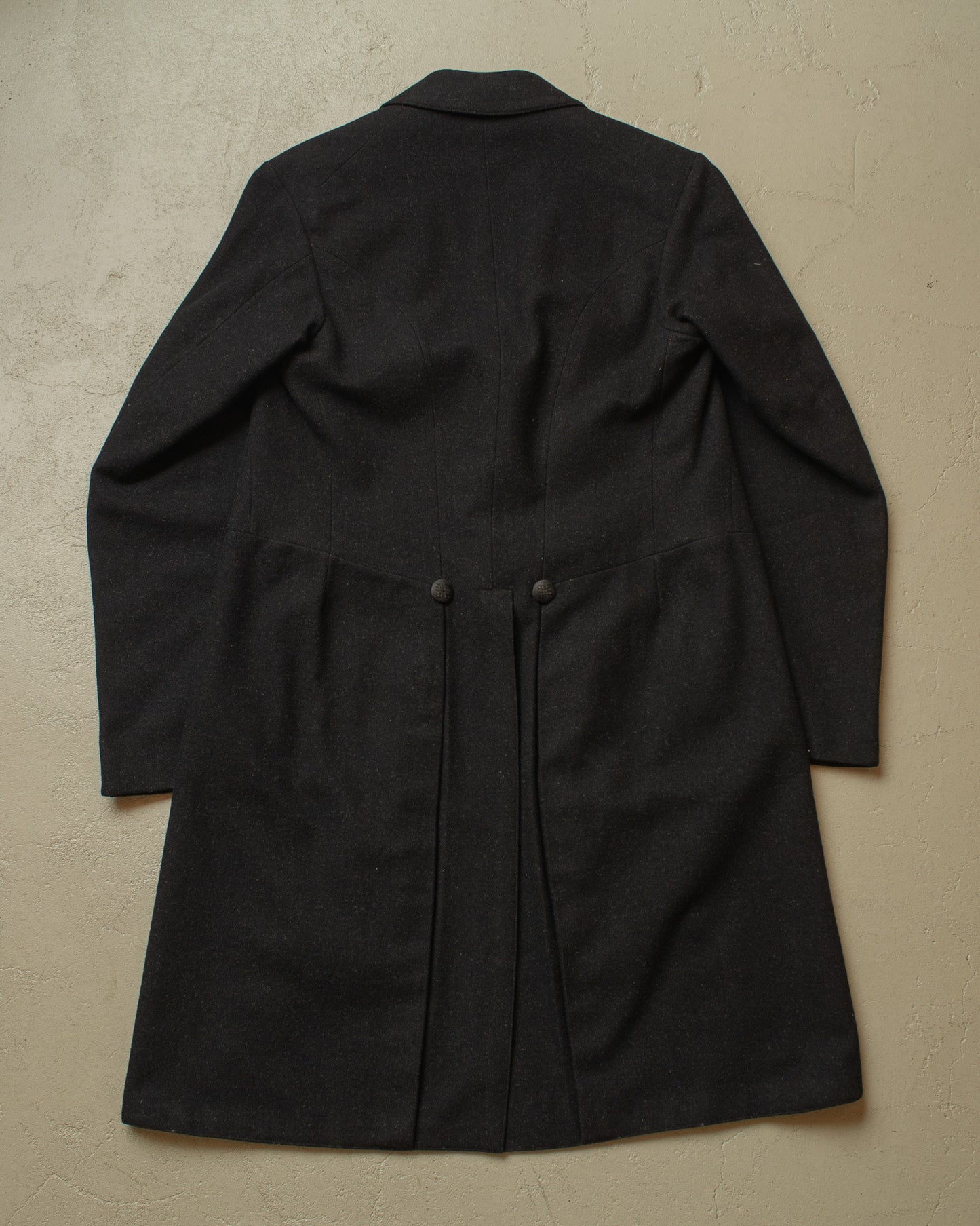 1920s German Morning Cut Away Wool Coat black - M