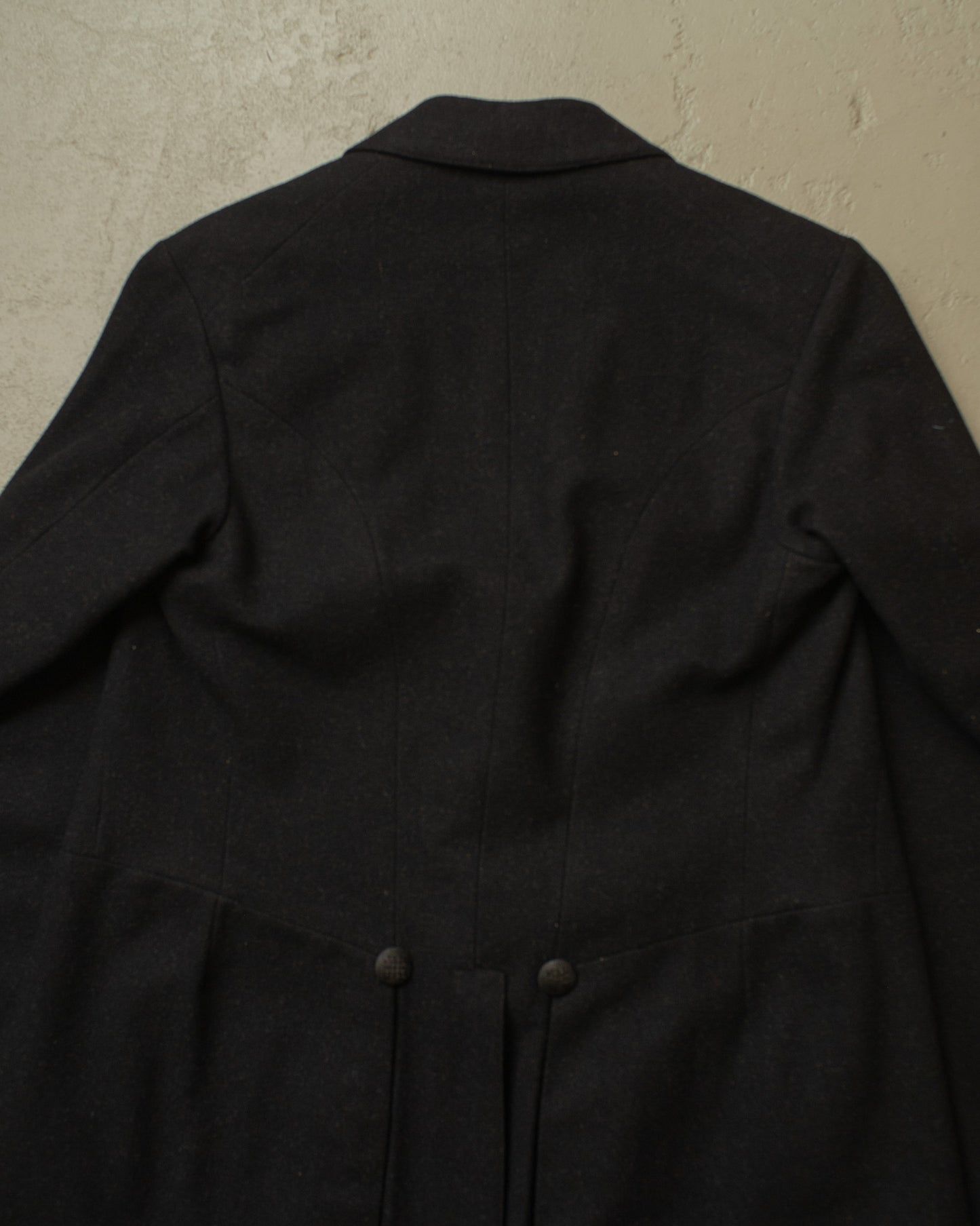 1920s German Morning Cut Away Wool Coat black - M