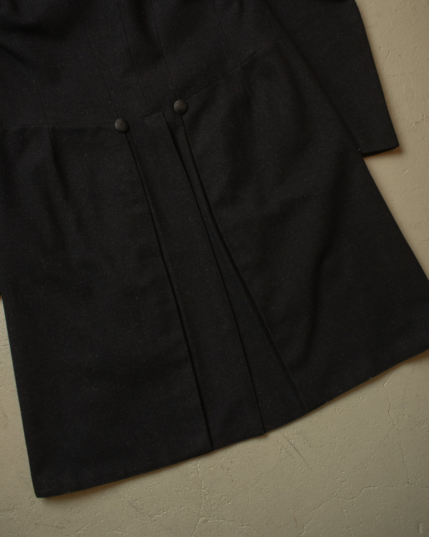 1920s German Morning Cut Away Wool Coat black - M