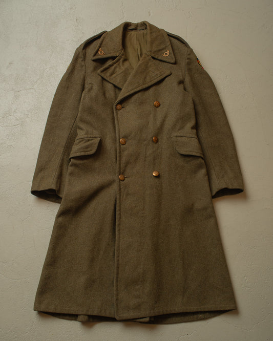 1950 Belgian Post Wool Coat khaki - M