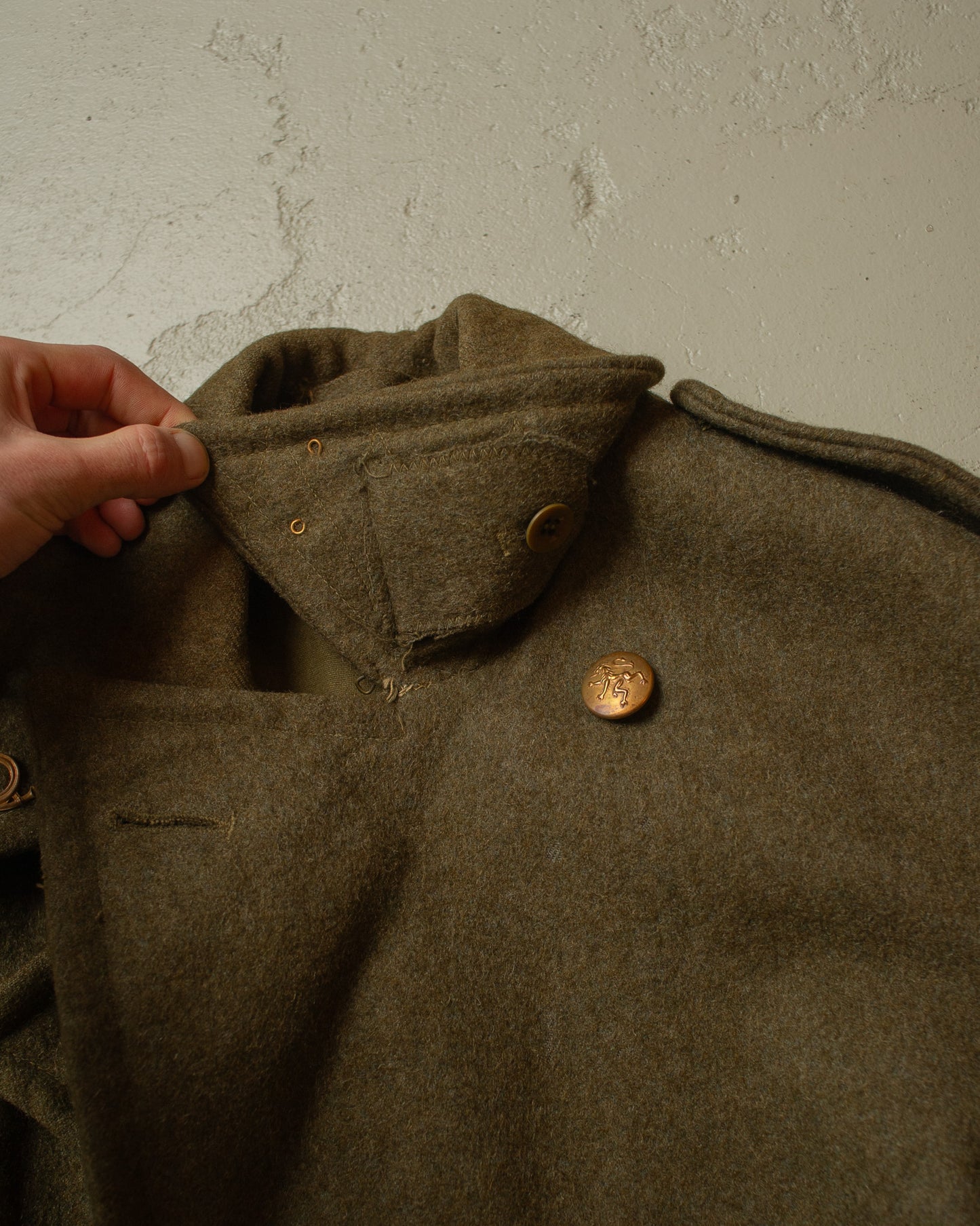 1950 Belgian Post Wool Coat khaki - M