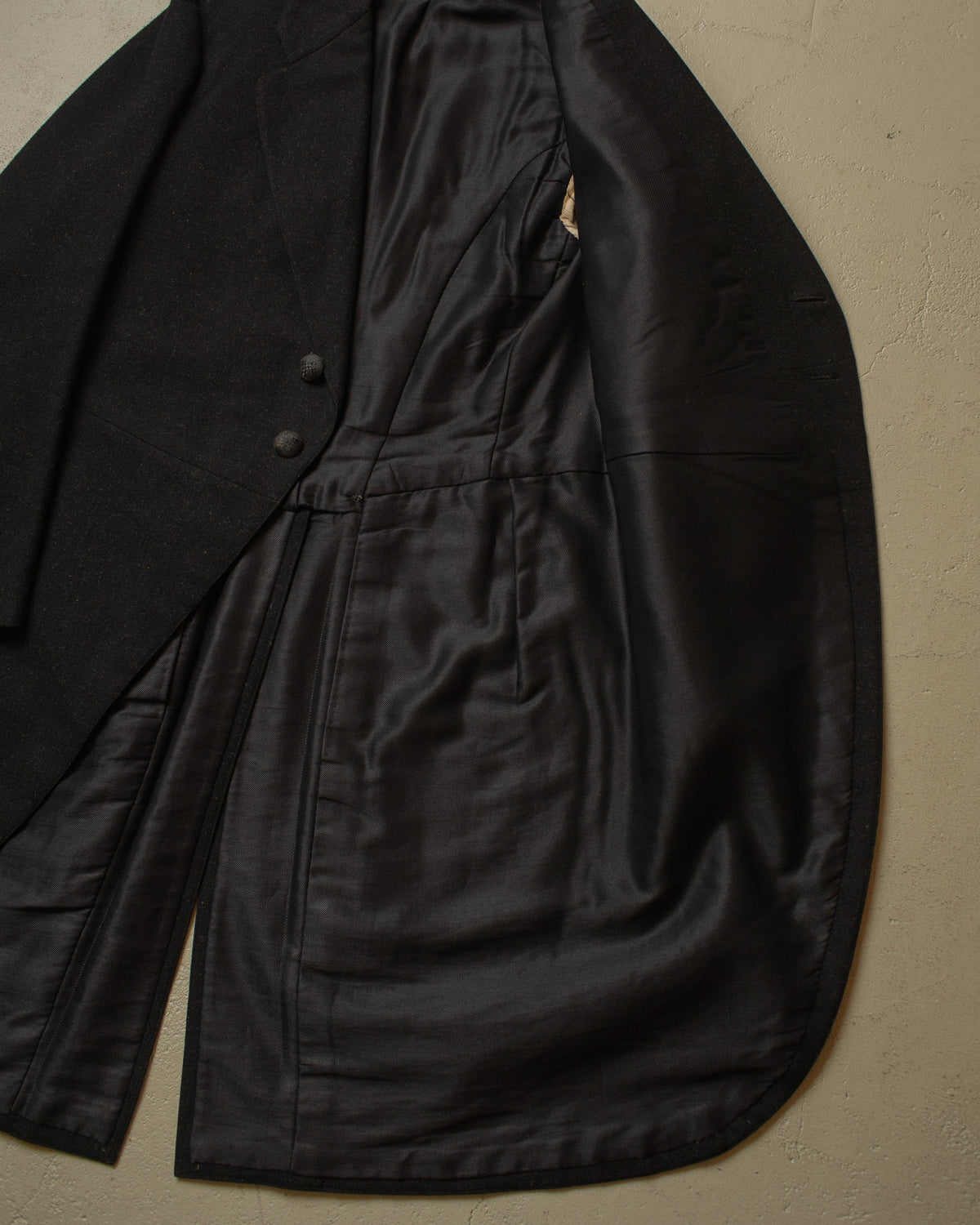 1920s German Morning Cut Away Wool Coat black - M