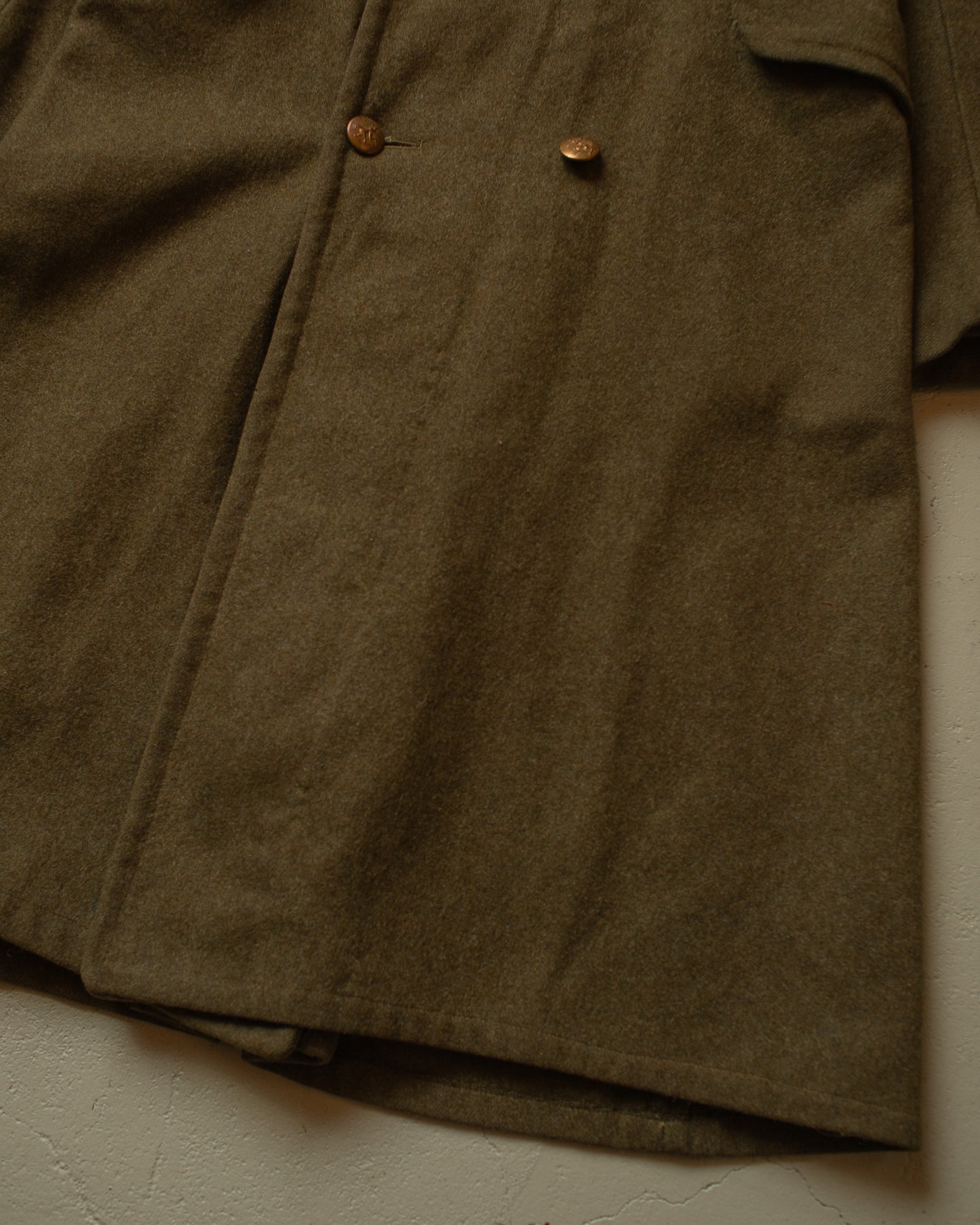 1950 Belgian Post Wool Coat khaki - M