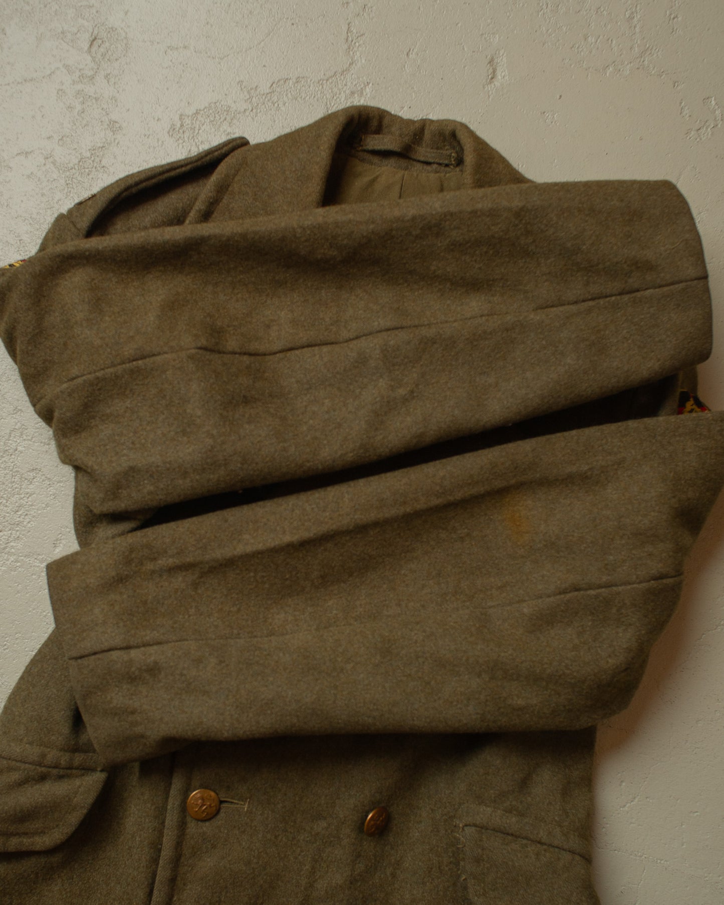 1950 Belgian Post Wool Coat khaki - M