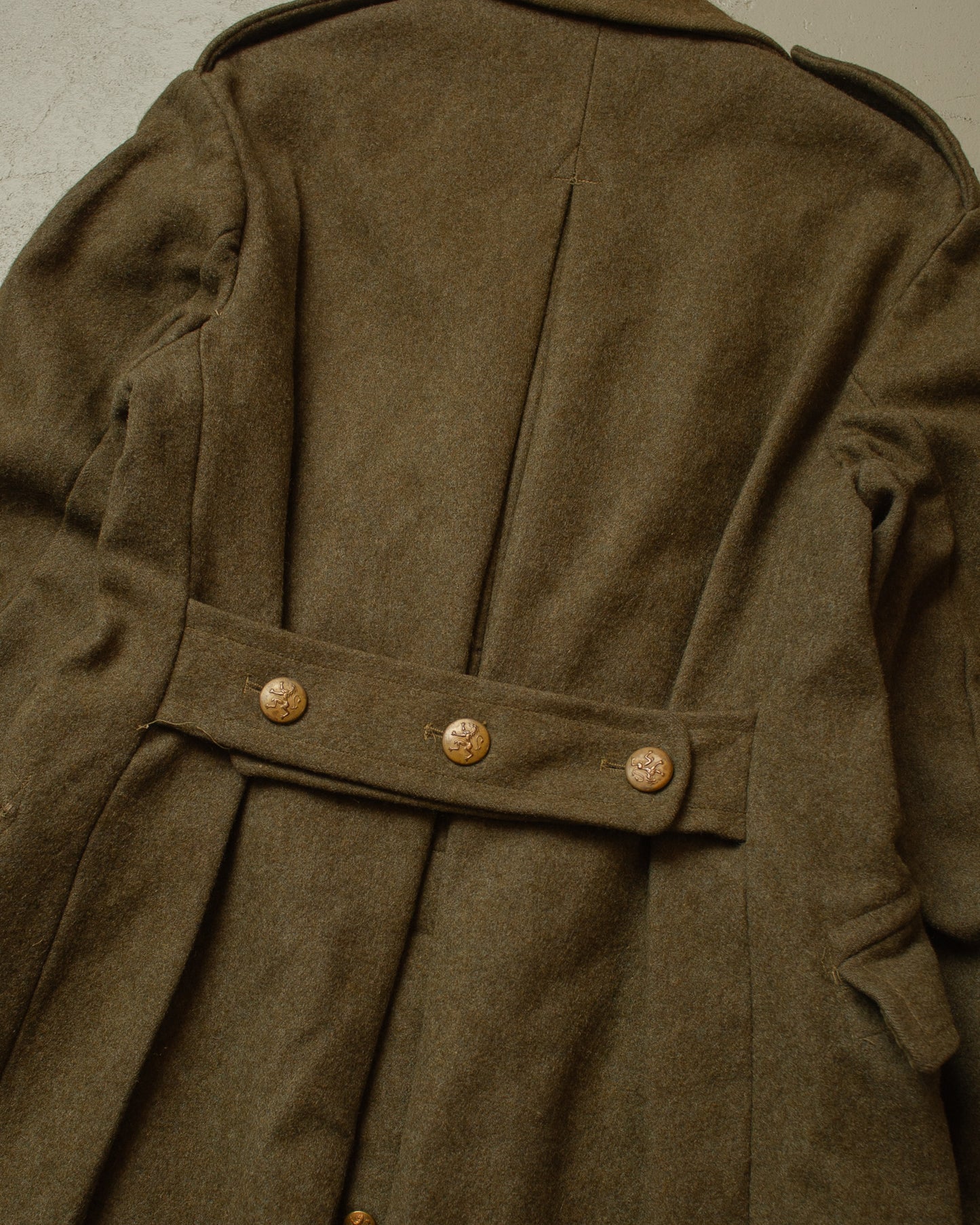 1950 Belgian Post Wool Coat khaki - M