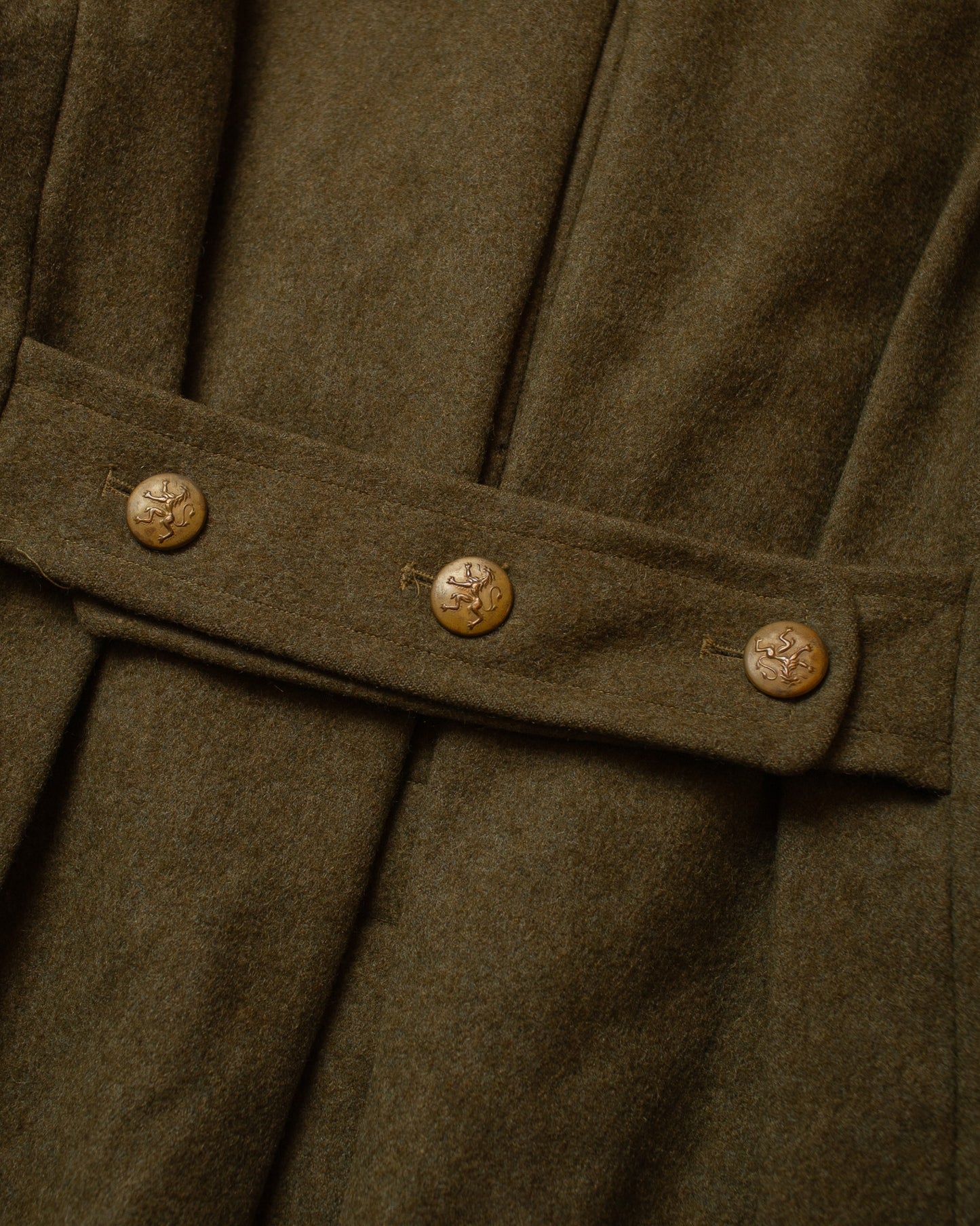 1950 Belgian Post Wool Coat khaki - M