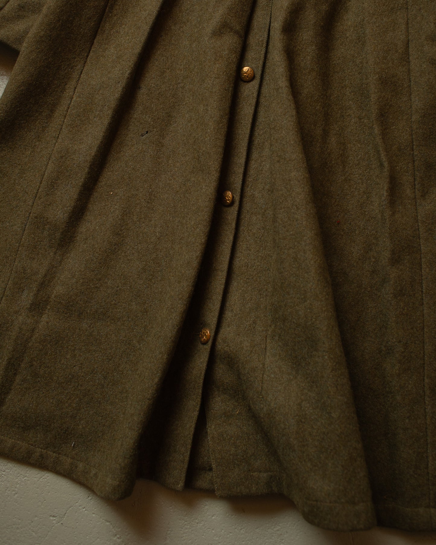 1950 Belgian Post Wool Coat khaki - M