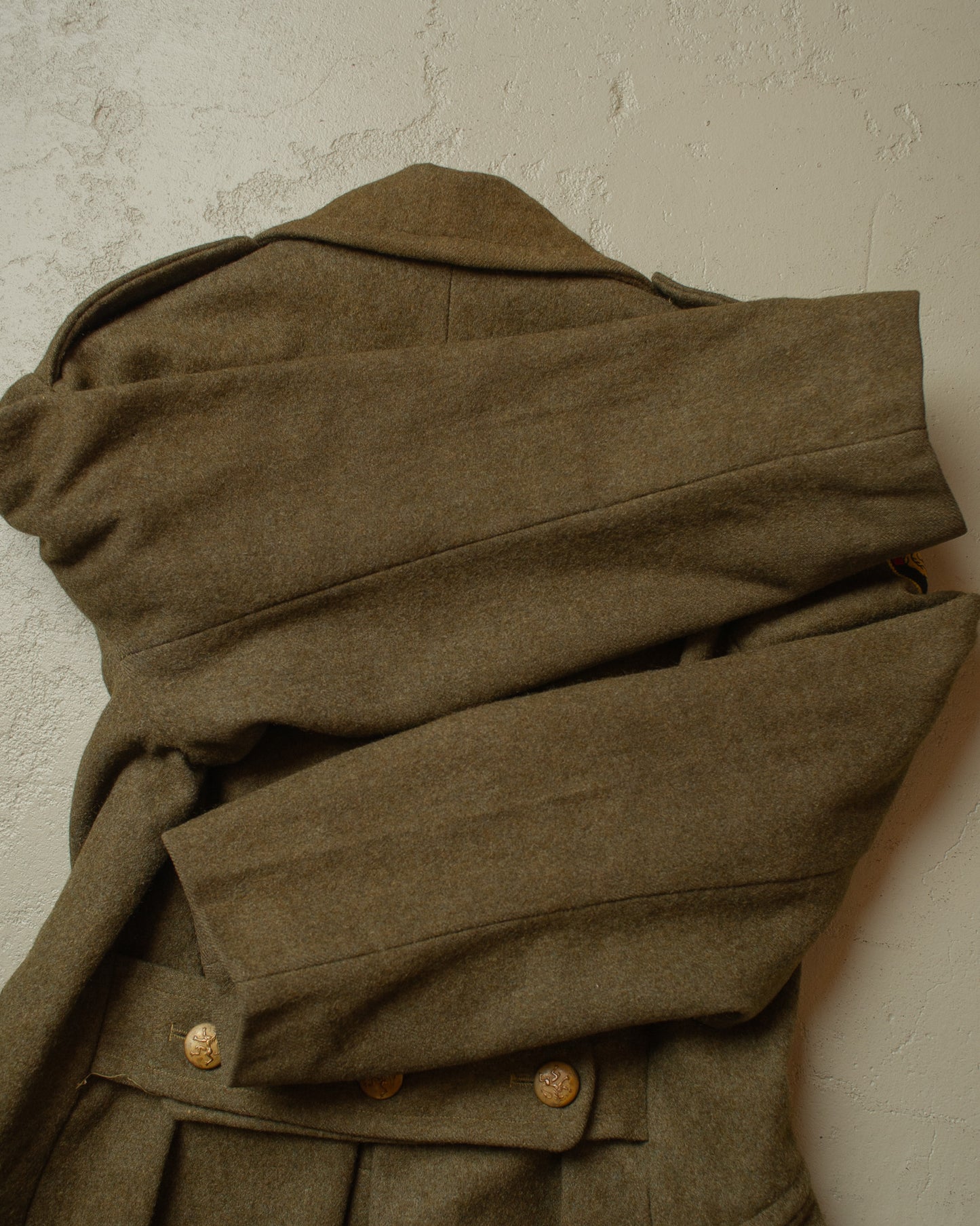 1950 Belgian Post Wool Coat khaki - M