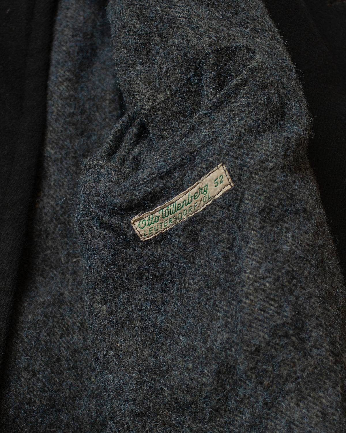 1930s German Double Breasted Wool Overcoat black - L