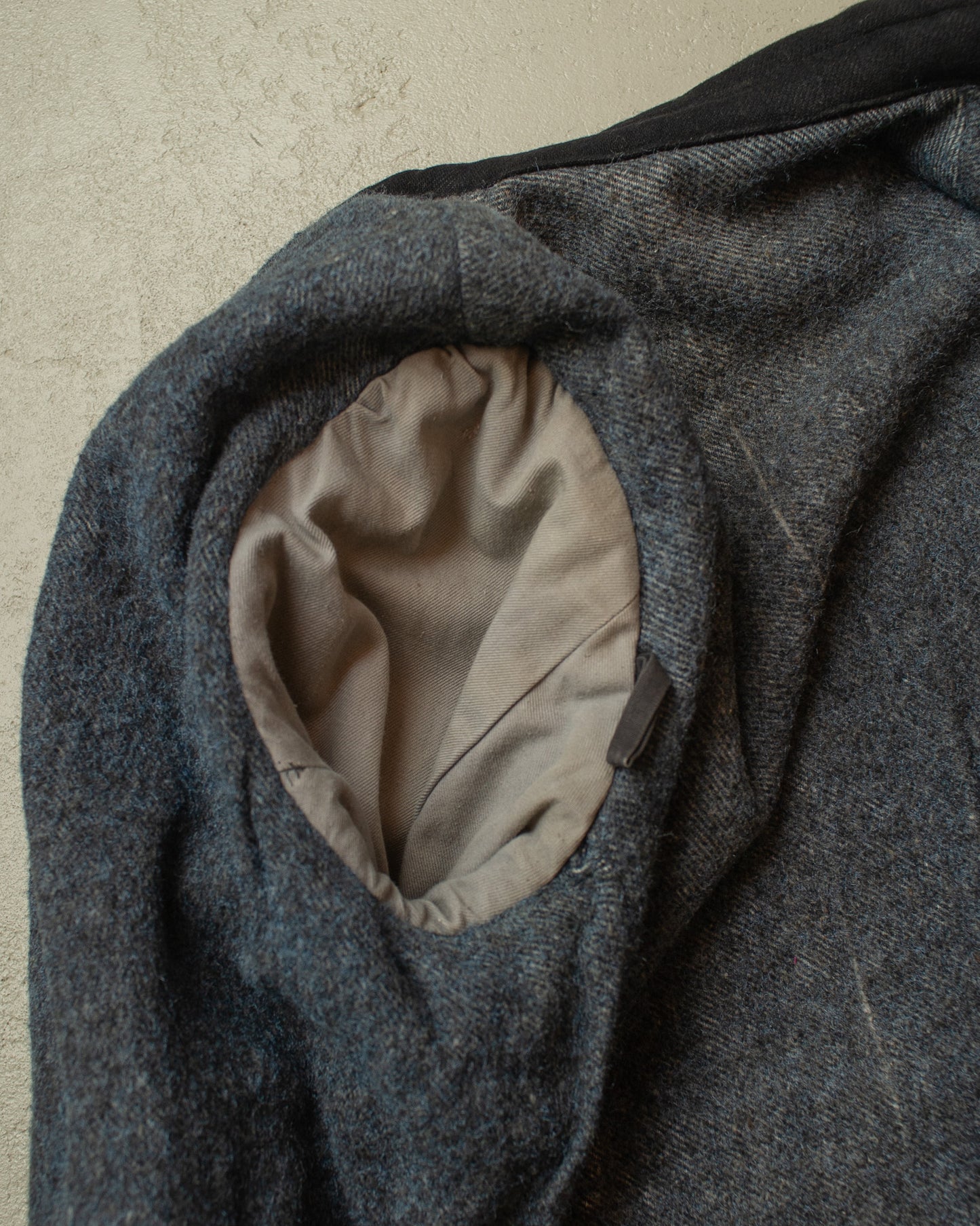 1930s German Double Breasted Wool Overcoat black - L