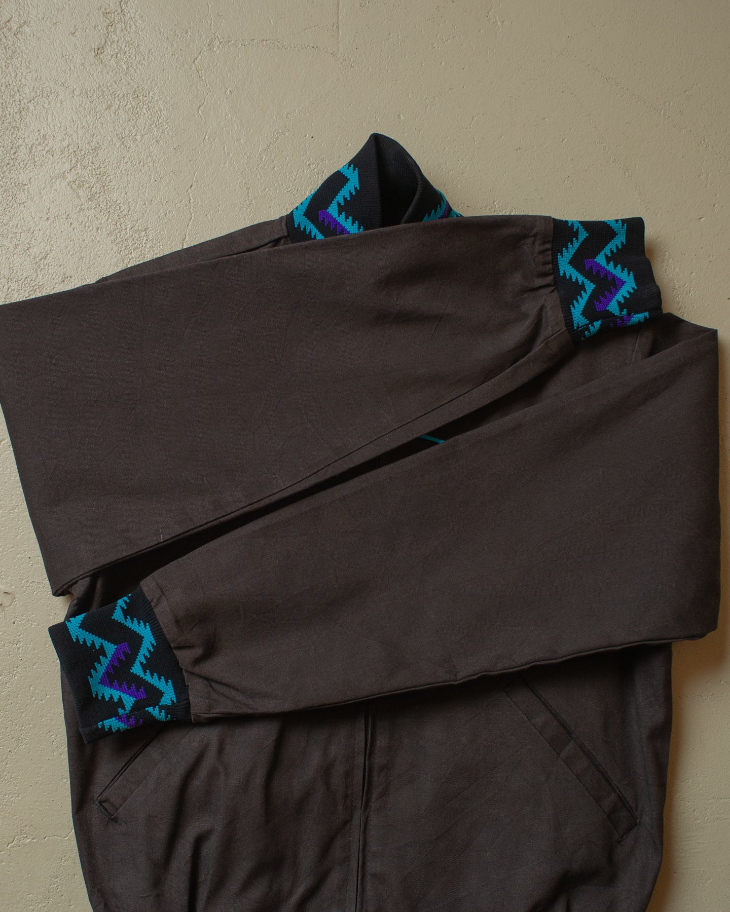 1990s Aztec light Bomber Jacket black - S