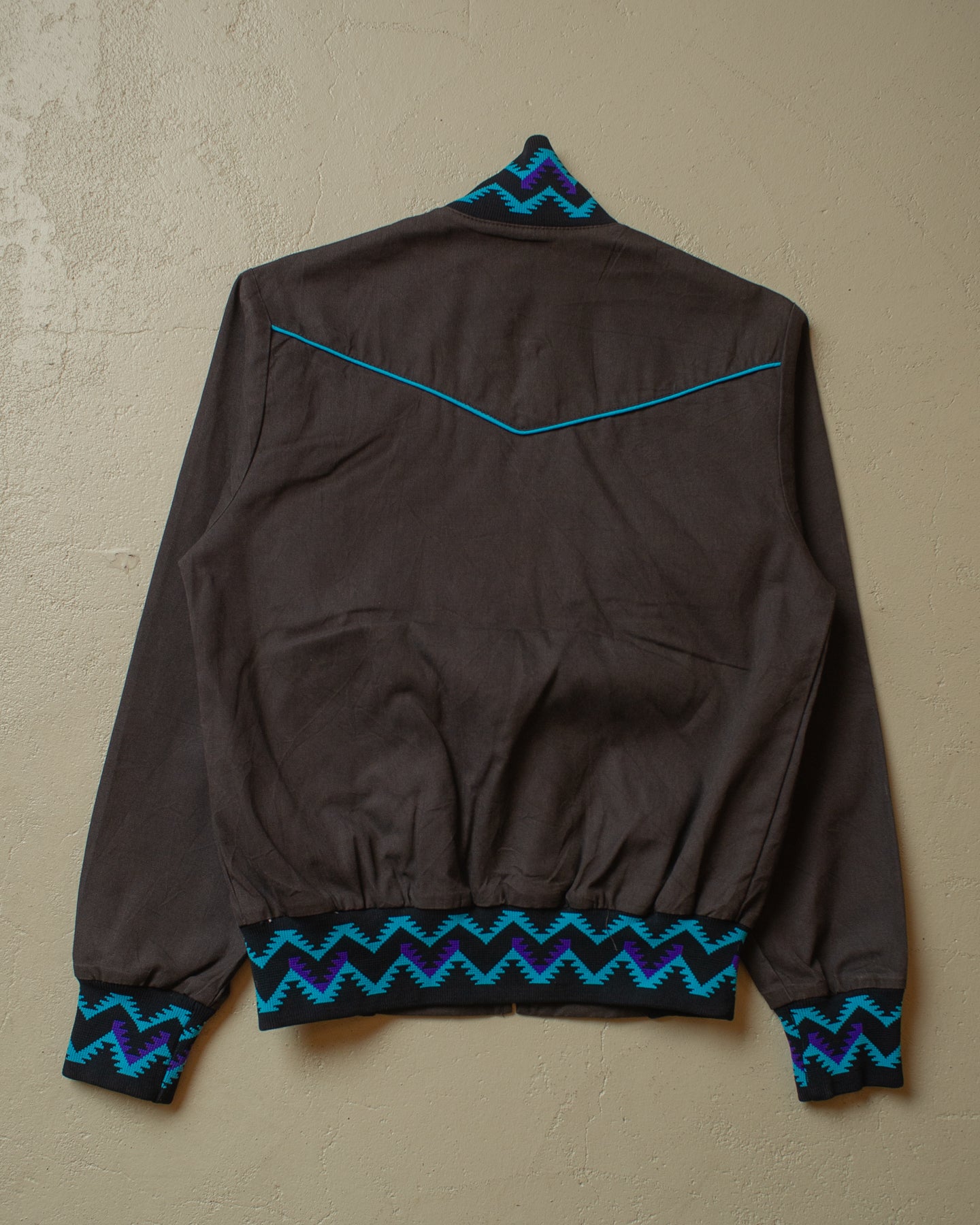 1990s Aztec light Bomber Jacket black - S