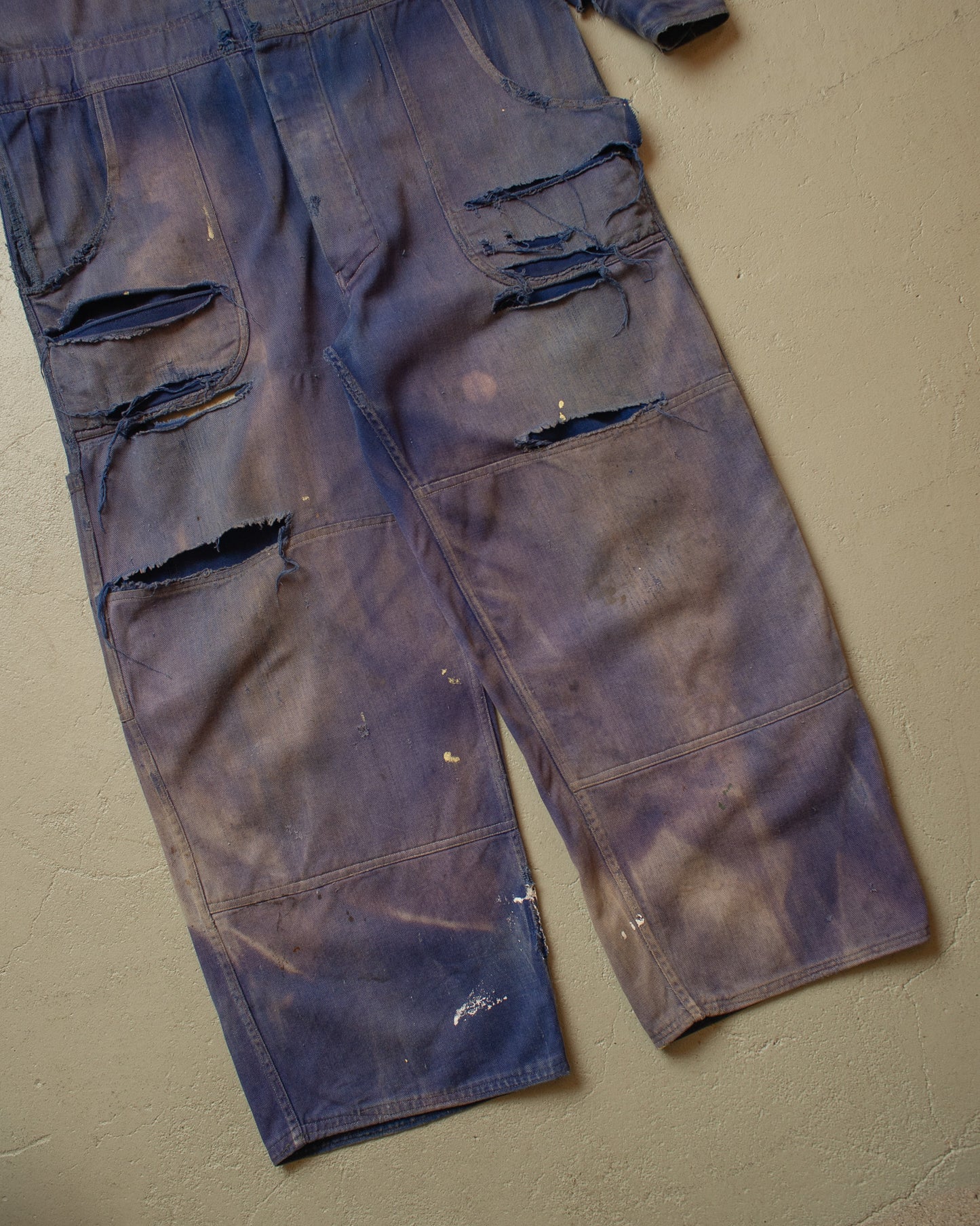 1960s/70s German distressed Cotton Work Coverall blue - M