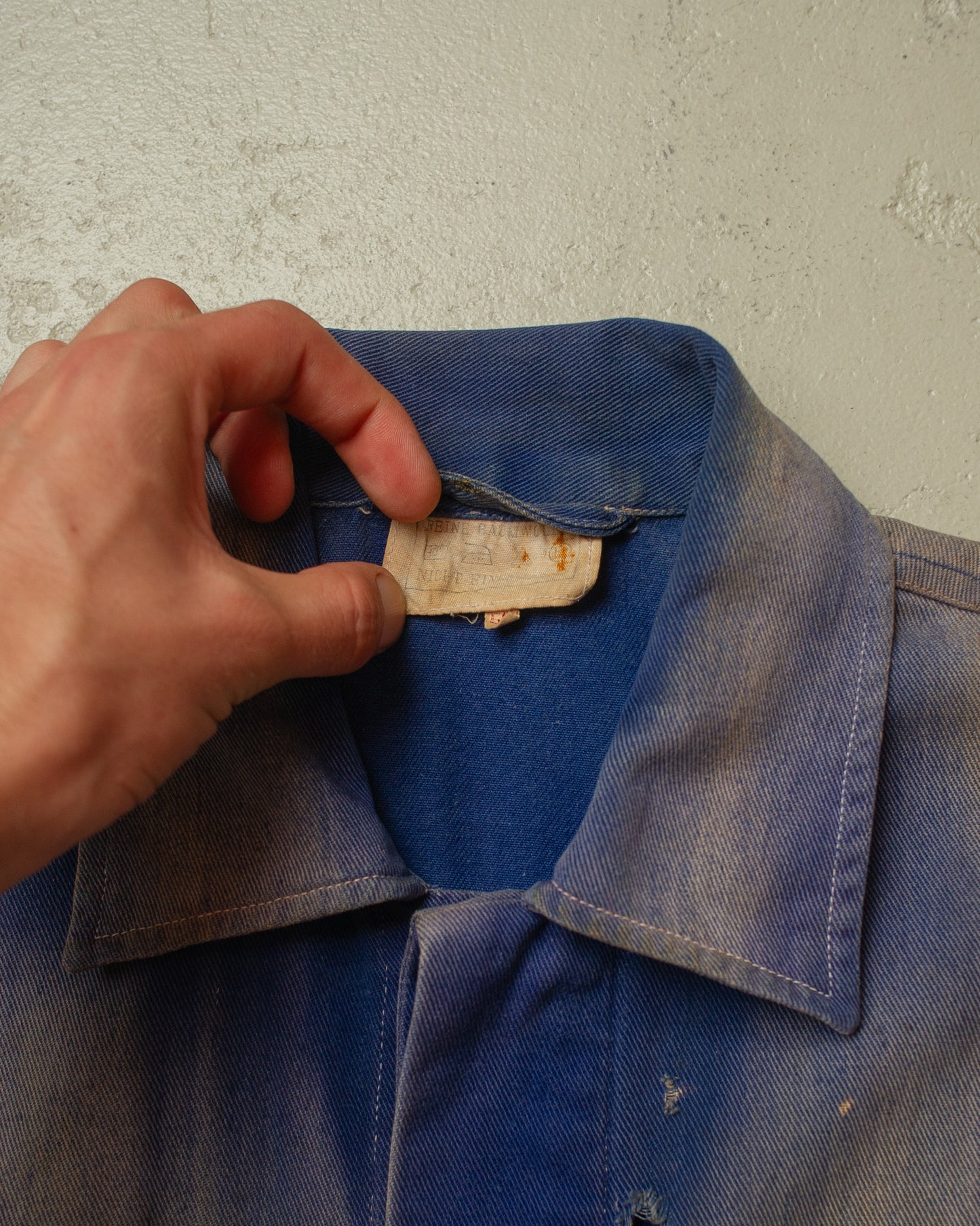 1960s/70s German distressed Cotton Work Coverall blue - M