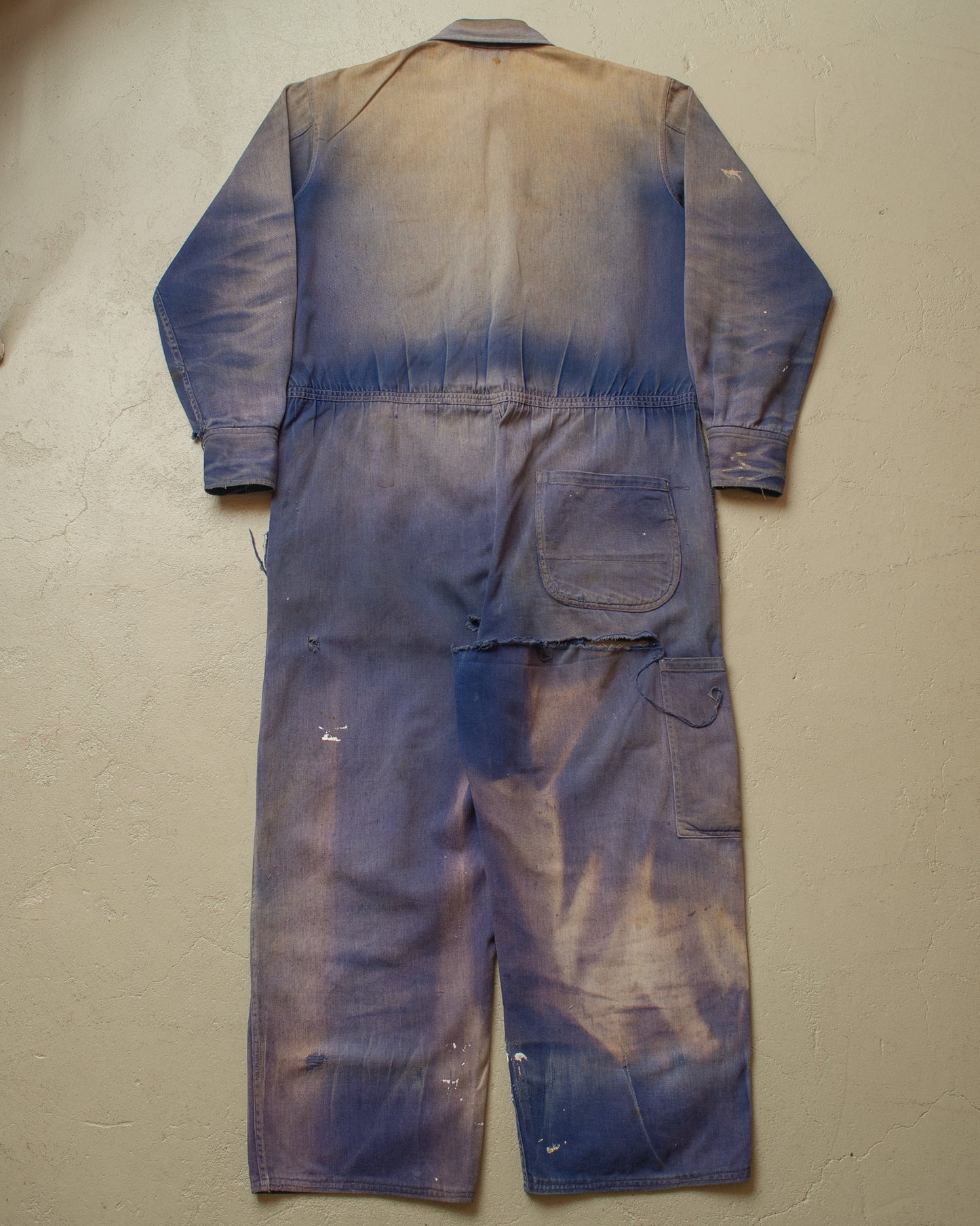 1960s/70s German distressed Cotton Work Coverall blue - M