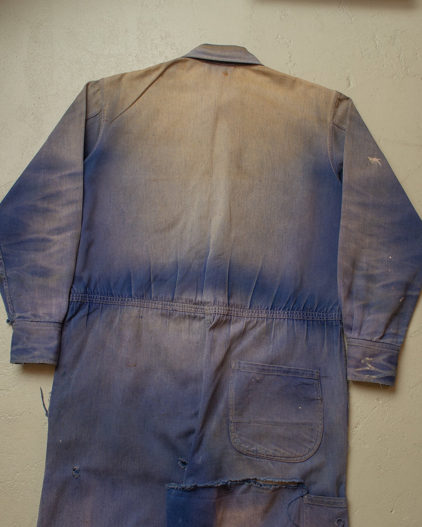 1960s/70s German distressed Cotton Work Coverall blue - M