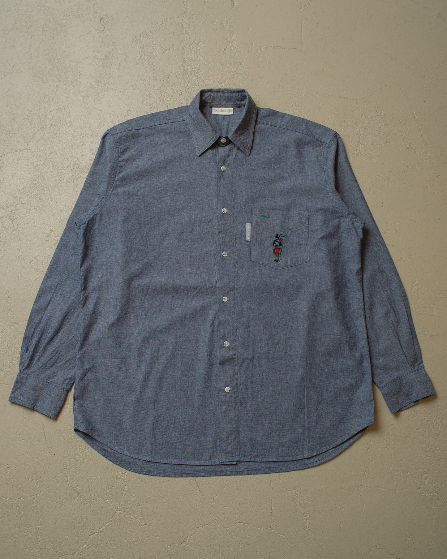 1990s unworn Adidas Embroidered Shirt blue - XL/XXL