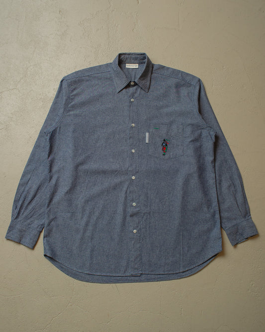 1990s unworn Adidas Embroidered Shirt blue - XL/XXL