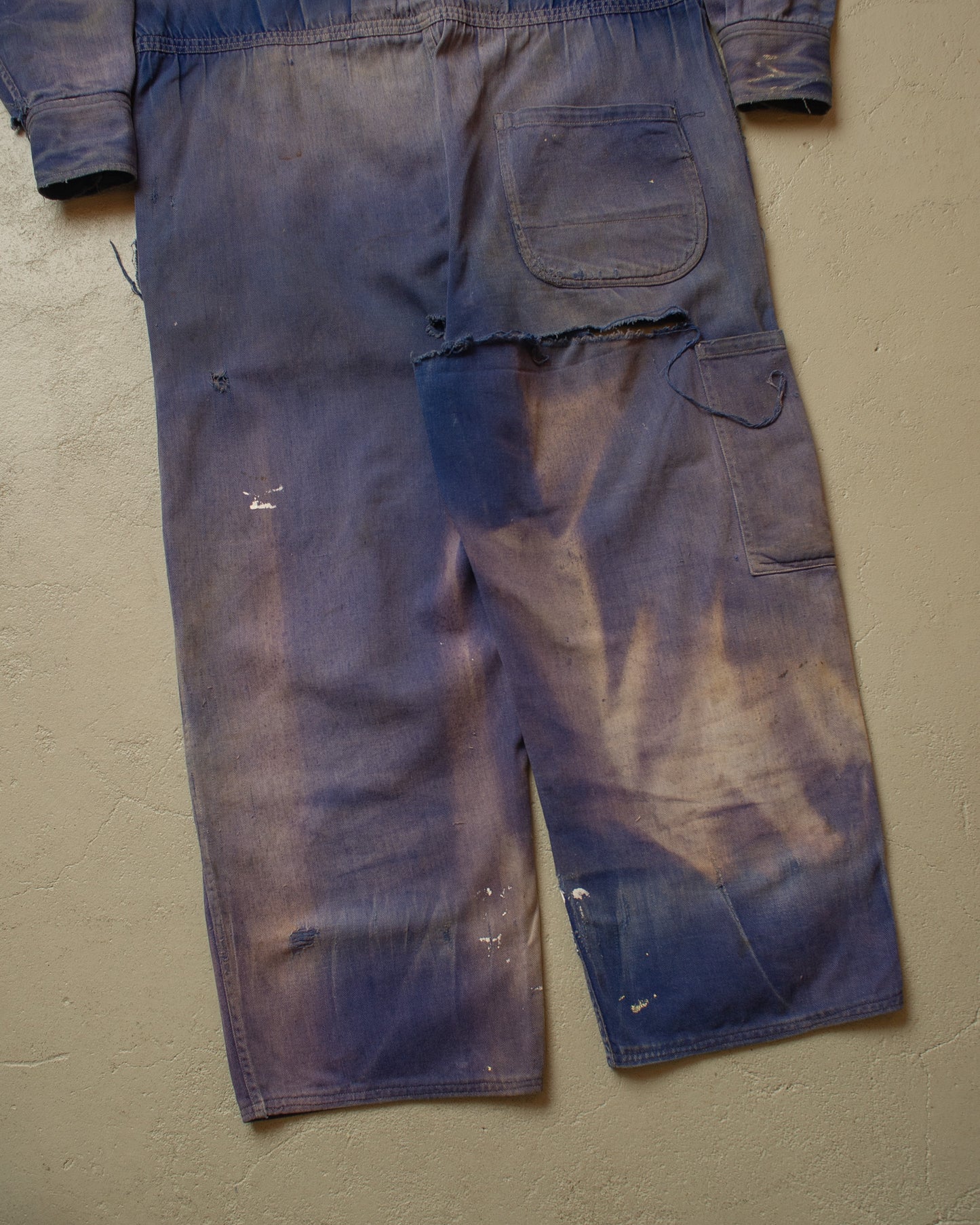 1960s/70s German distressed Cotton Work Coverall blue - M